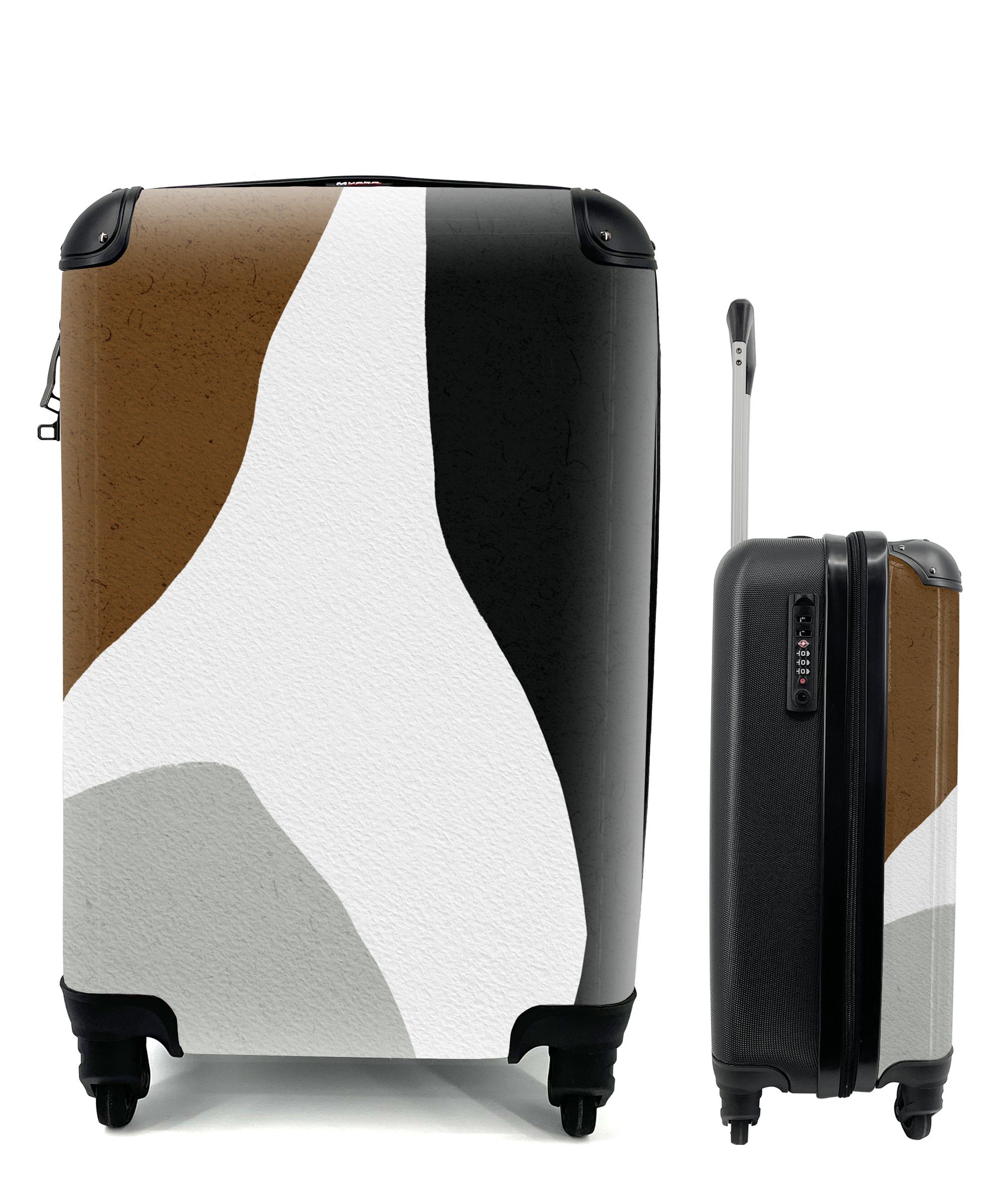 MuchoWow Handgepäckkoffer Minimalismus Reisekoffer Ferien, Gestaltung 4 Trolley, Reisetasche Formulare, Handgepäck Rollen, für - - mit rollen