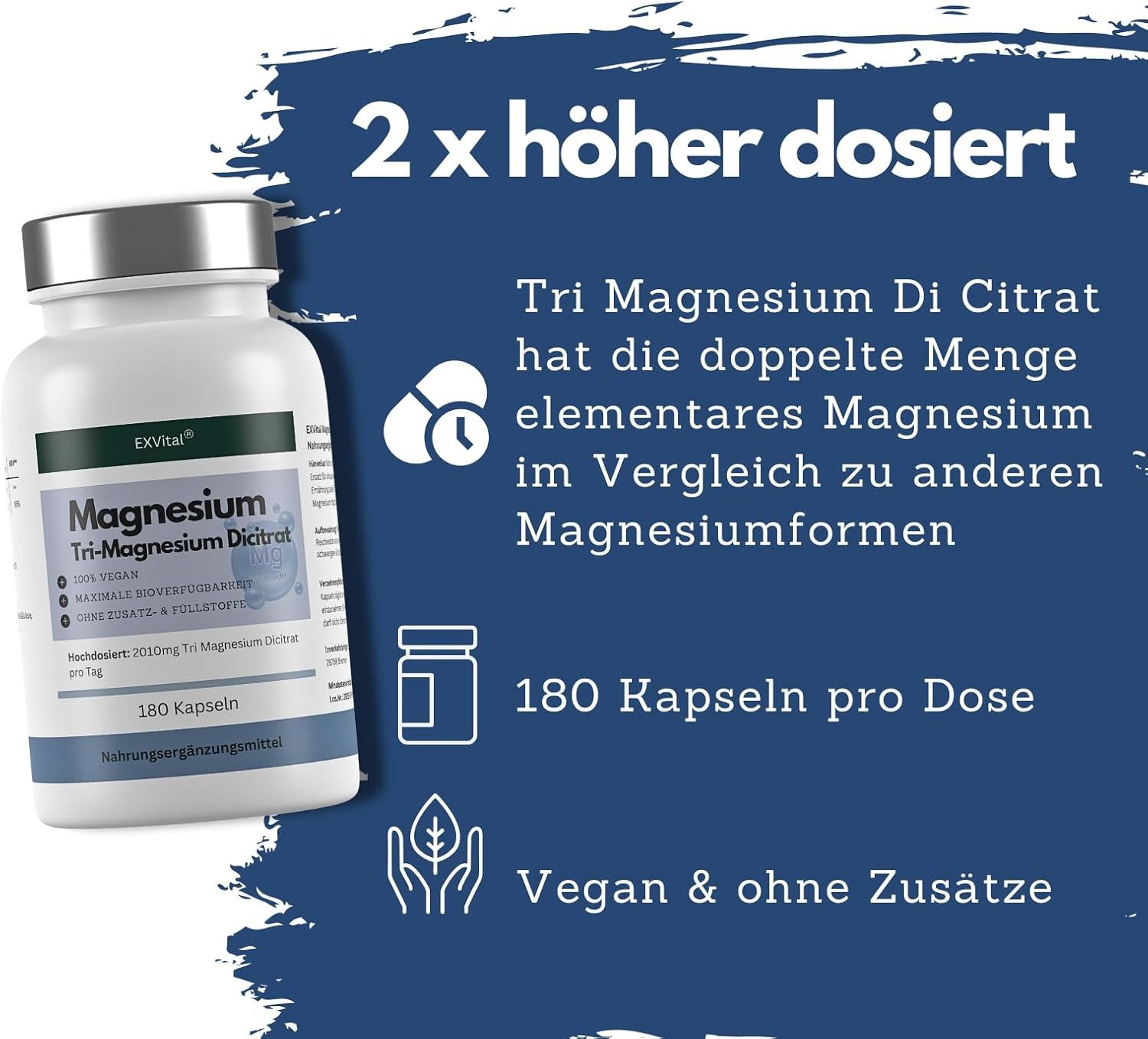 Tri-Magnesium Dicitrat- 2010mg, 180 Kapseln Kapseln, 156 g