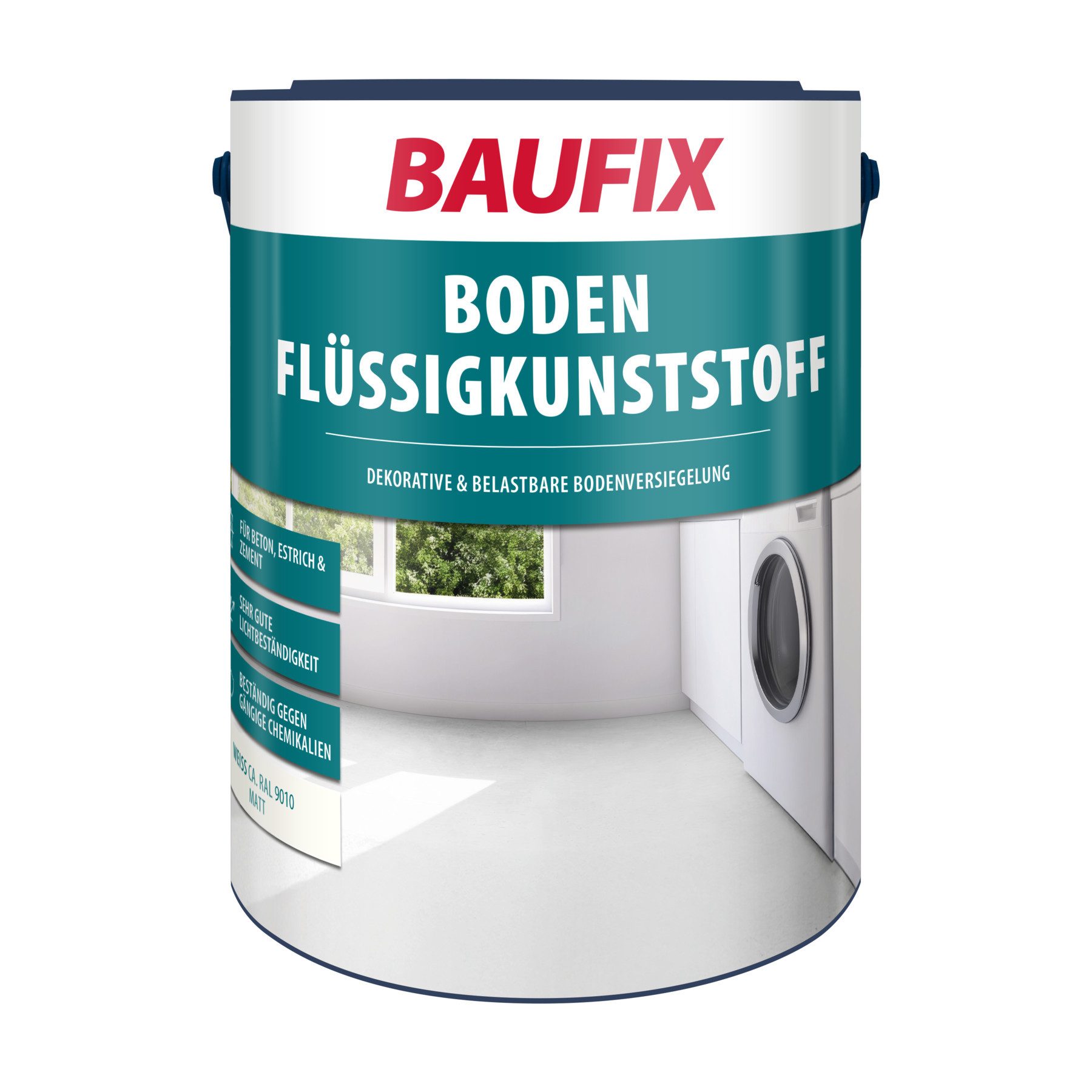 Baufix Acryl-Flüssigkunststoff matt, 5 Liter für ca. 30m², Beton- und Bodenfarbe, Schutzanstrich für Beton, Estrich und Zementfaserplatten