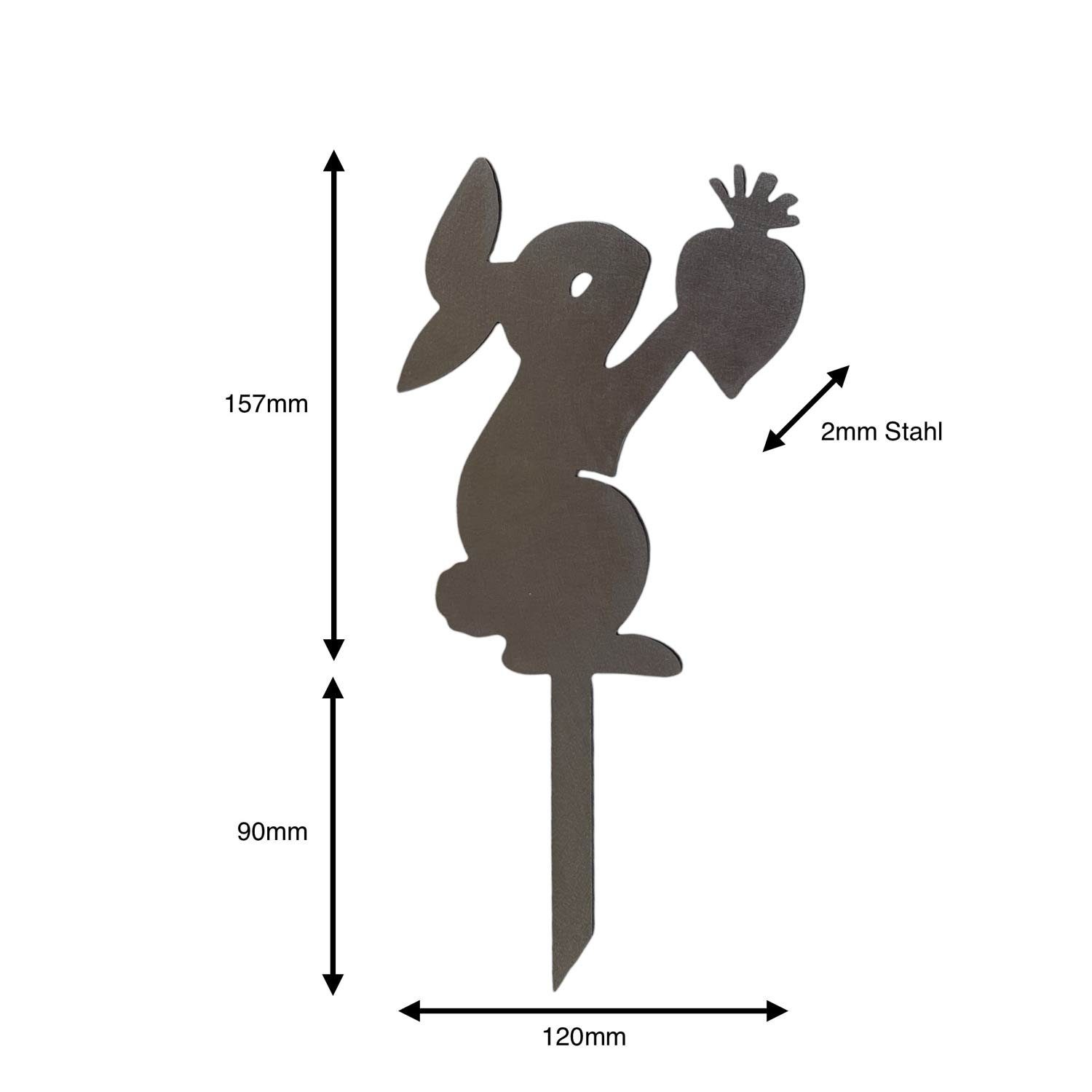 Creativ Metall Osterhase (1 St), Gartenstecker Metall rostend 120x247mm