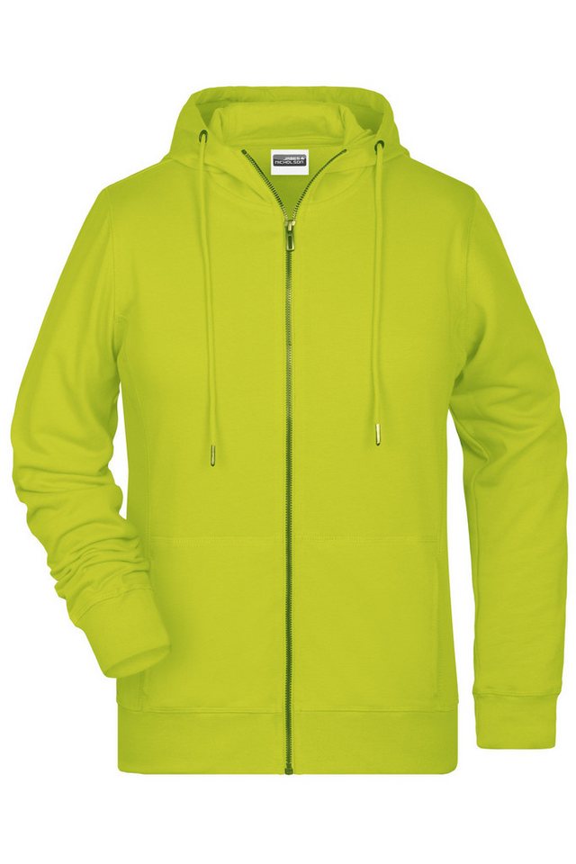 James & Nicholson Kapuzensweatjacke Leicht taillierte Damen Sweatjacke aus French Terry 8025 in Bio-Qualität