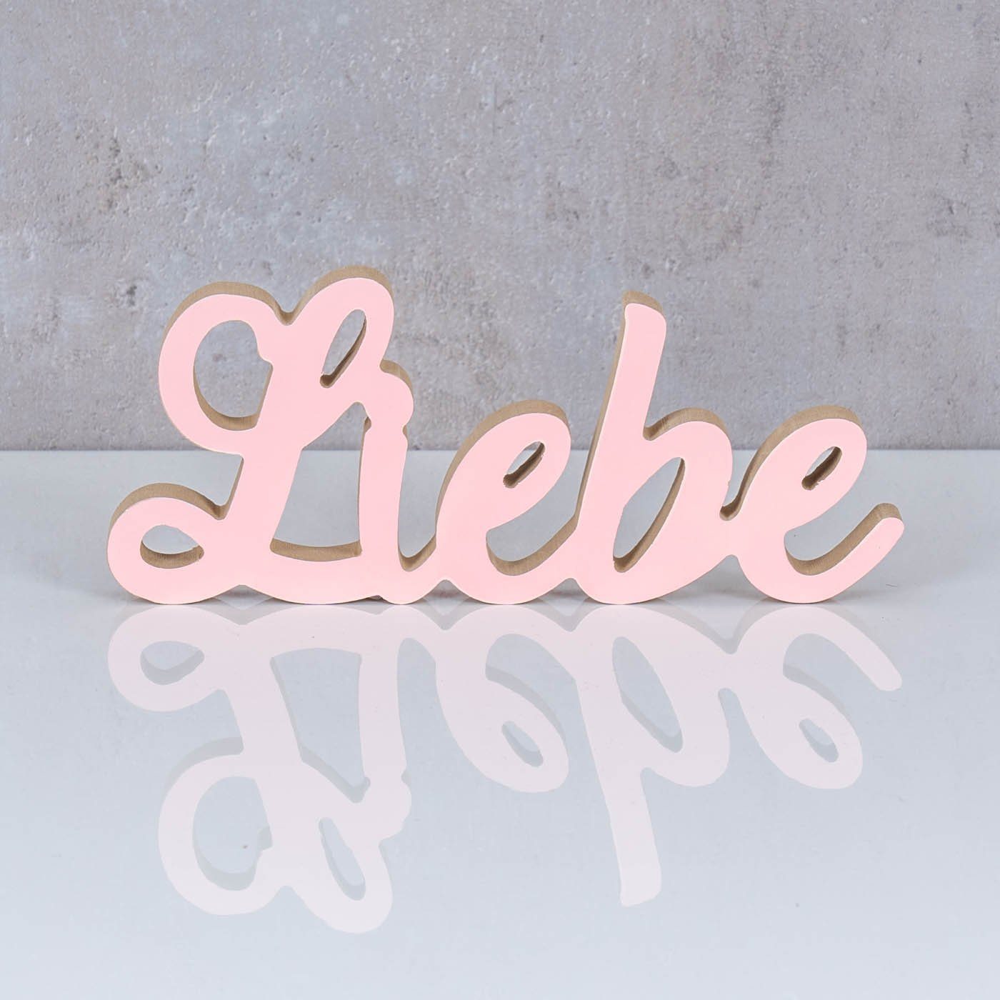 Holz Schriftzug Deko-Schriftzug, Aufsteller Pastell L22cm Deko Liebe Levandeo® Rosa Tischdeko