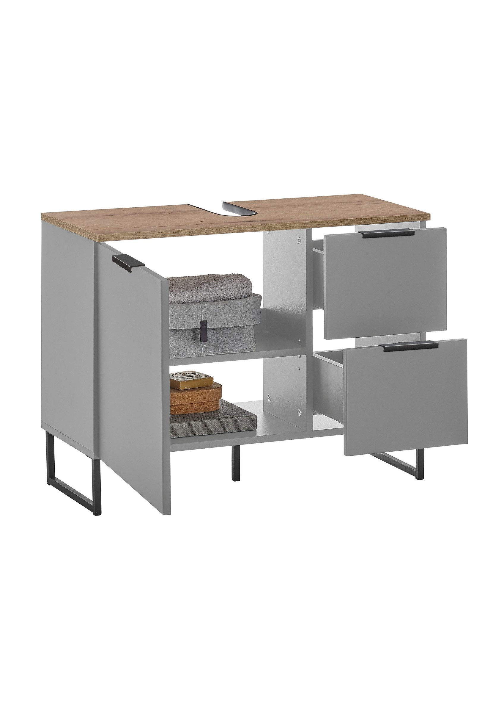 PREISBRECHER Waschbeckenunterschrank Denver 1 Tür, 2 günstig online kaufen