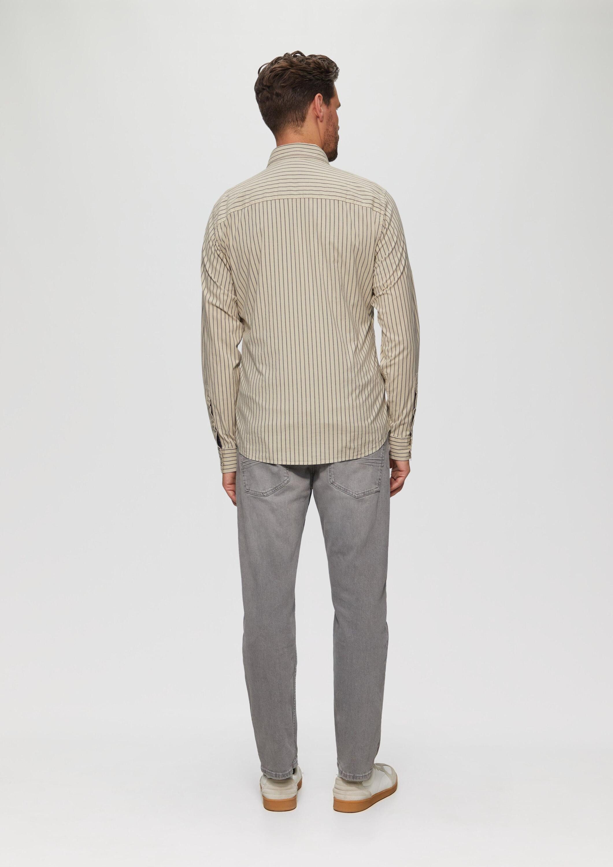 s.Oliver Langarmhemd Hemd Slim Fit: Hemd aus Baumwollstretch
