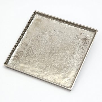 MARELIDA Dekotablett Tablett Dekoteller Dekoschale quadratisch Aluminium ohne Griffe 25,5cm