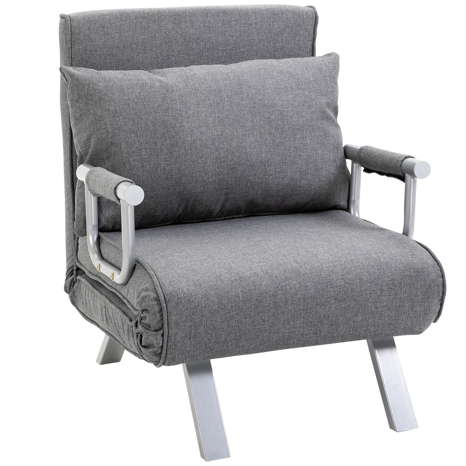 HOMCOM Sessel mit Armlehne, 3-in-1 Gästebett, Klappmatratze, Klappbett (Sch günstig online kaufen