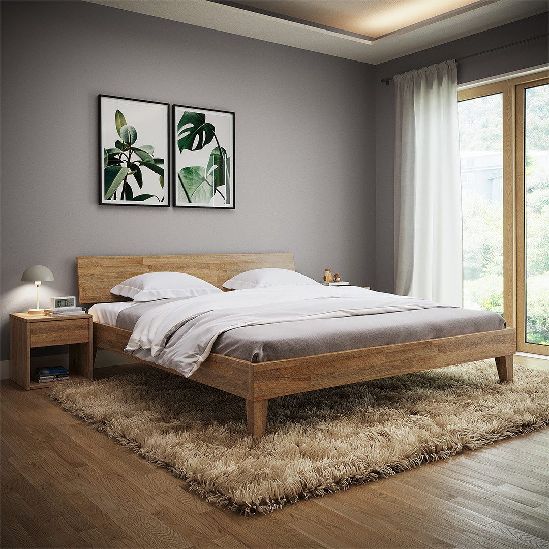 skølm Massivholzbett Asgard aus Eiche (geölt), günstig online kaufen