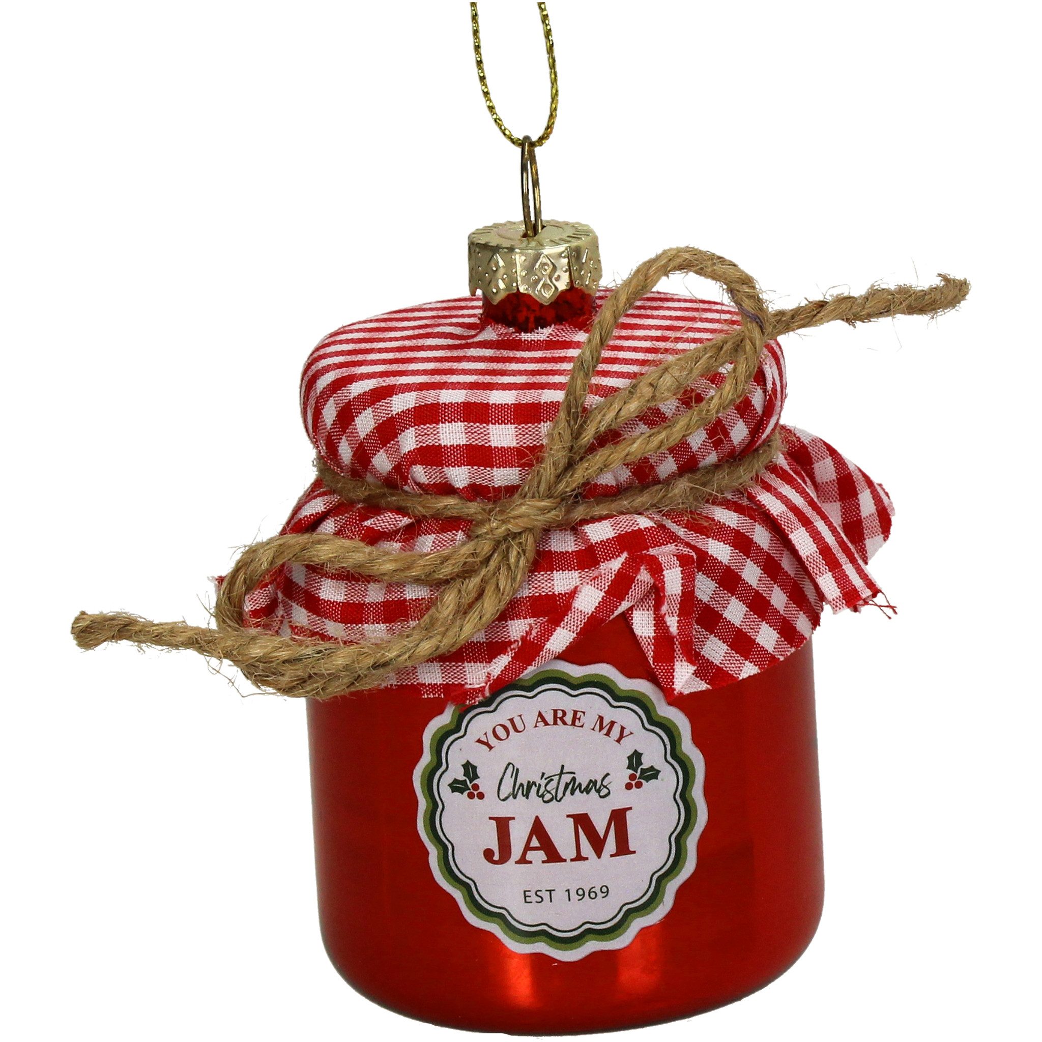 HD Collection Christbaumschmuck, Christbaumschmuck Glas 9,5cm Marmelade Figur Rot