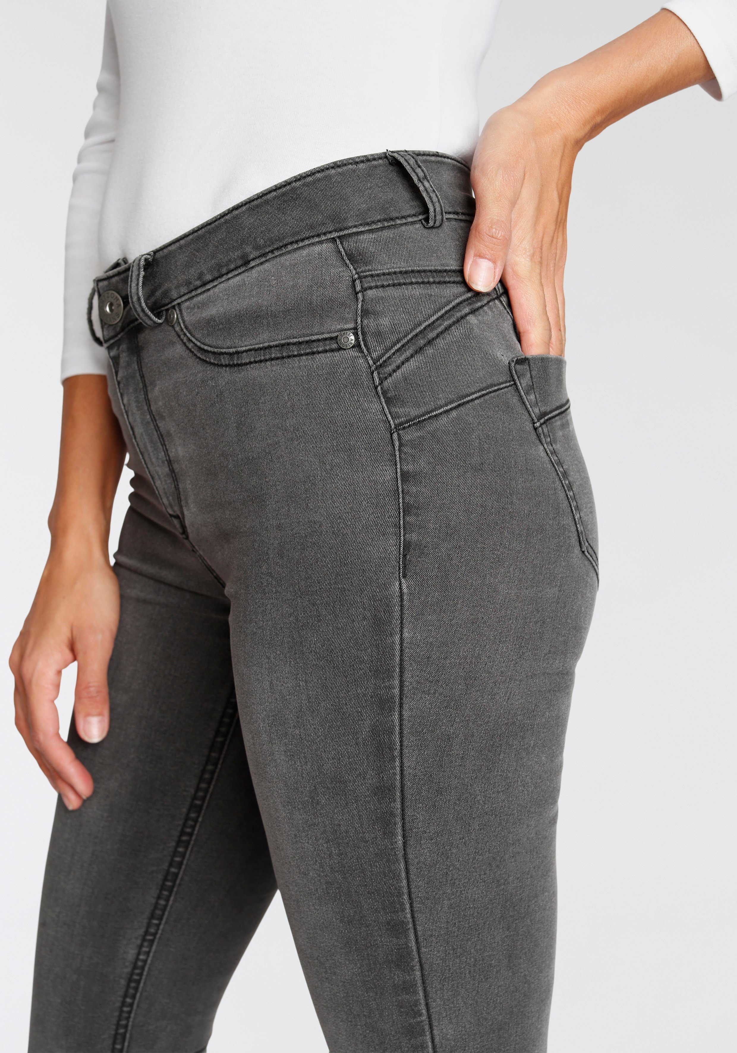 Arizona Skinny-fit-Jeans Ultra High mit Shapingnähten Stretch Waist grey-used