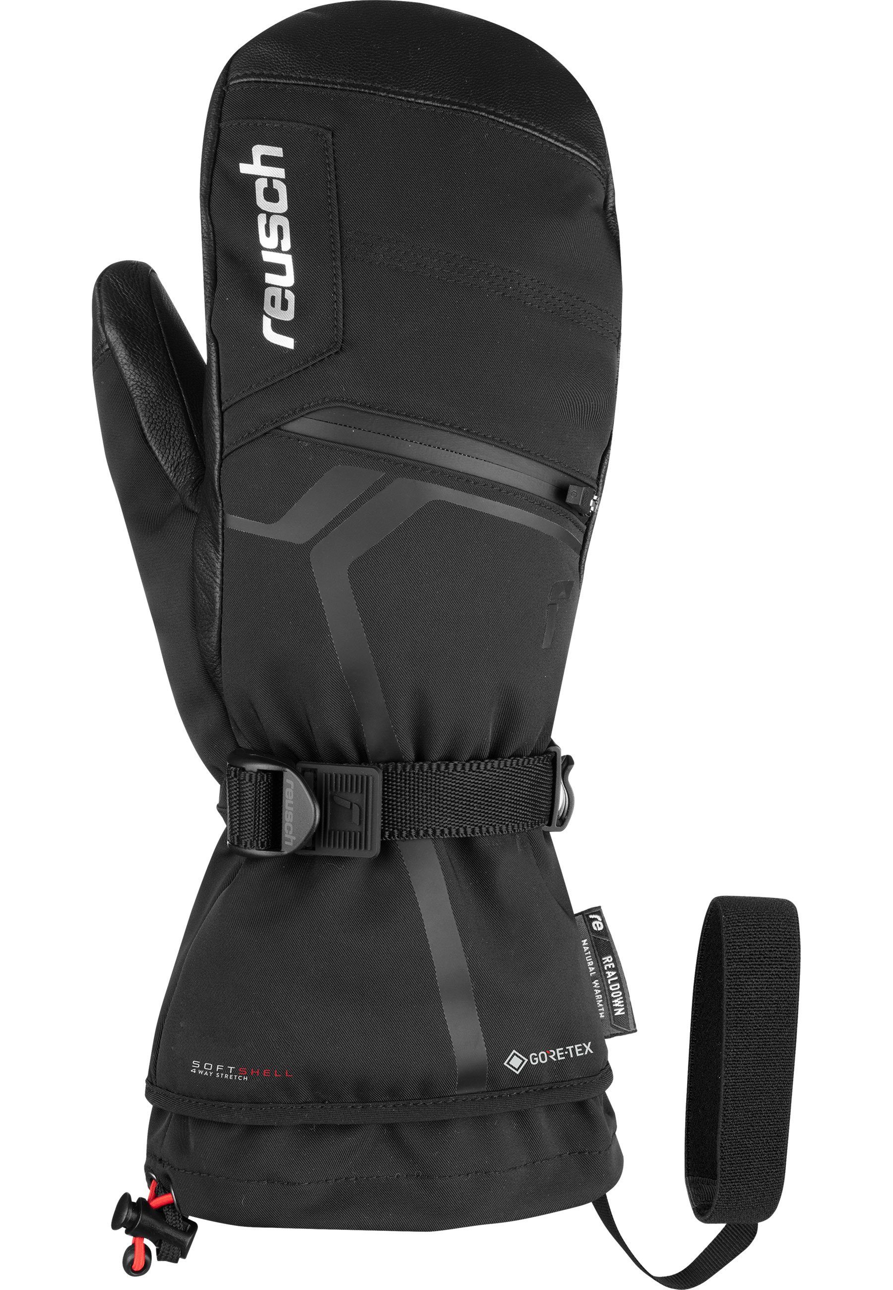 Reusch Fäustlinge Down GORE-TEX Wärmestufe mit schwarz-silberfarben höchster Spirit Mitten