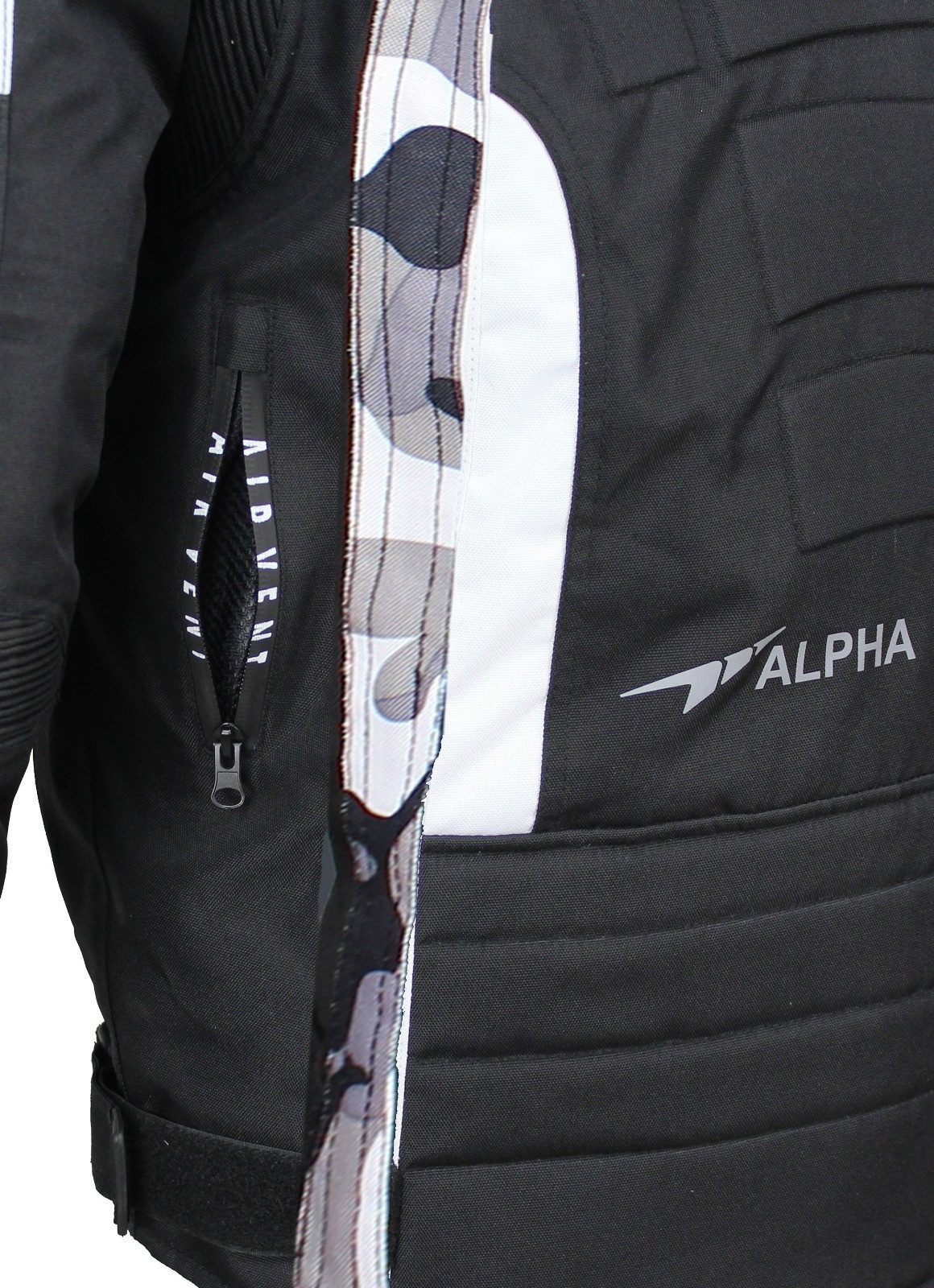 Alpha Speeds Motorradjacke Herren Motorrad Biker Textil Jacke Wasserdicht Jacke mit Protektoren Belüftungssysteme, Innenjacke trennbar: All Season, SLIM Camo-Gr – Bild 3 von 5