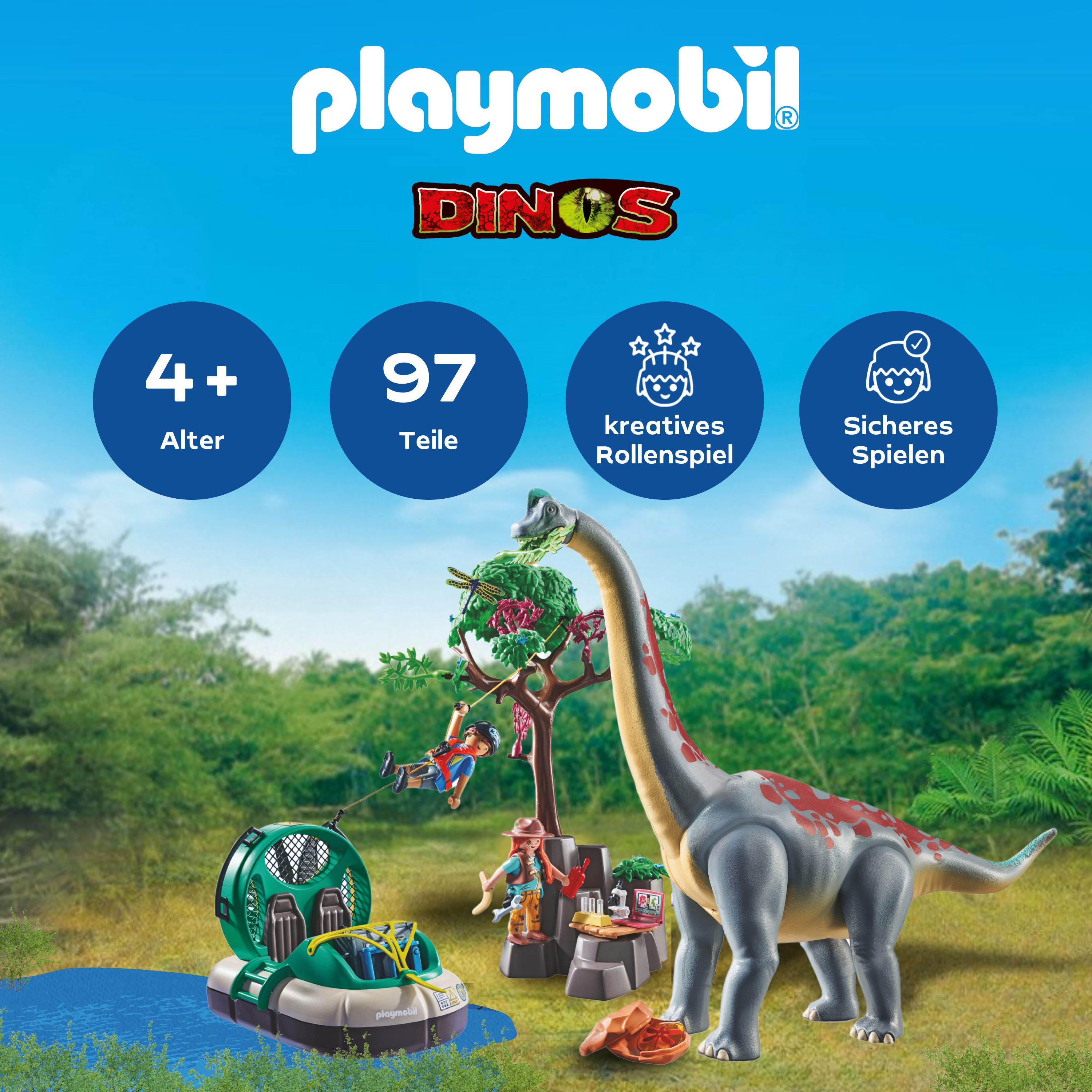 Playmobil® Brachiosaurus-Begegnung mit Luftkissenboot (71819), Playmobil Di günstig online kaufen