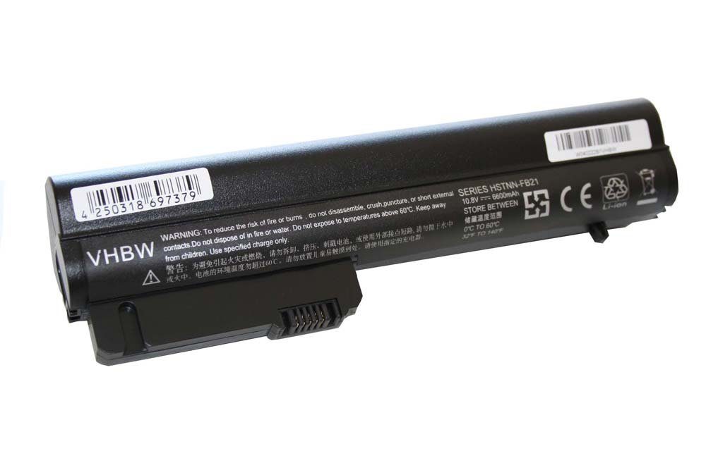 vhbw kompatibel mit HP Compaq 2510p, 2533t Mobile Thin Client Laptop-Akku Li-Ion 6600 mAh (10,8 V)