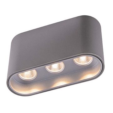 etc-shop LED Deckenleuchte, LED-Leuchtmittel fest verbaut, Warmweiß, LED Decken Lampe Leuchte Aluminium Druckguss Grau Silber Wohn Ess