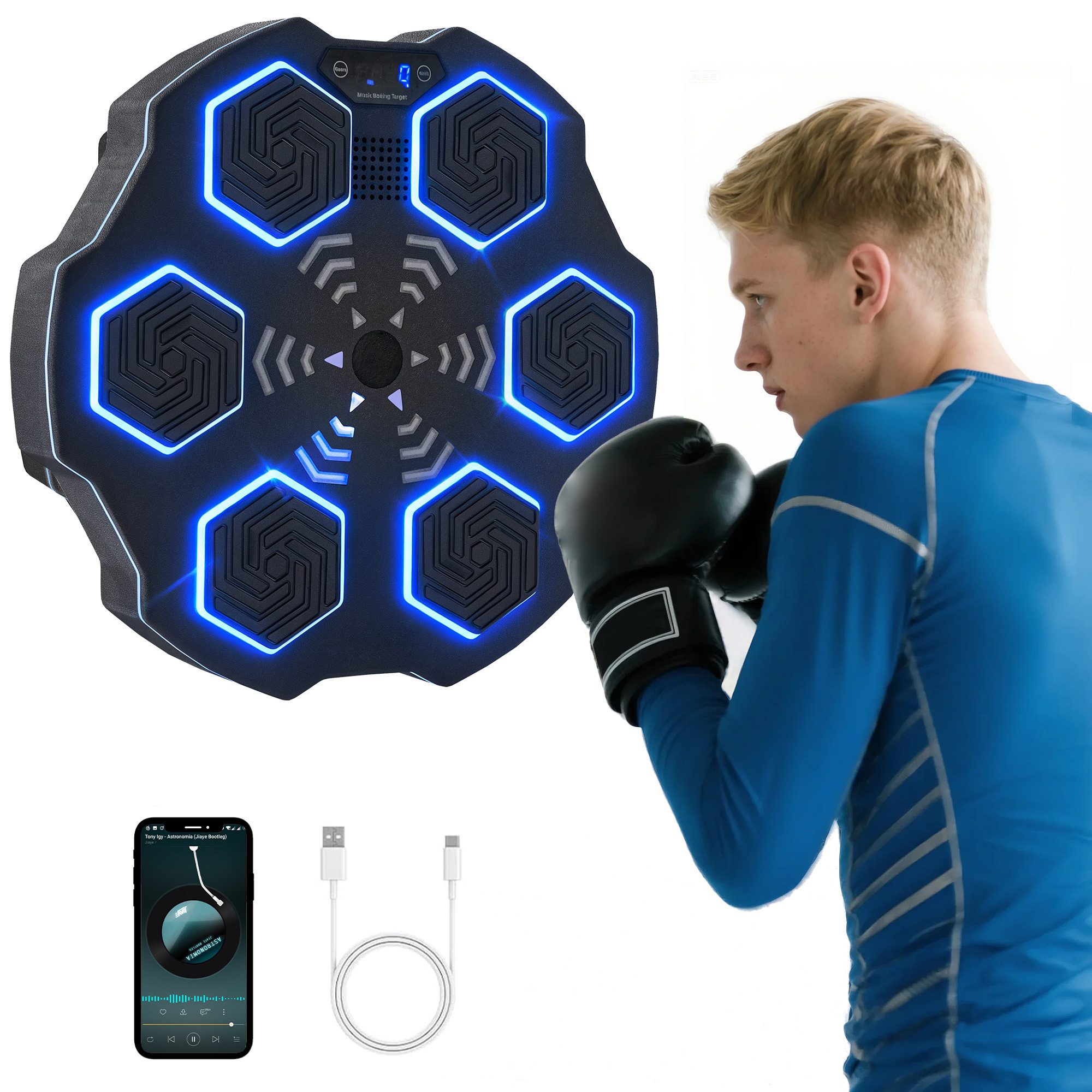 FELIXLEO Boxstation Musikboxmaschine, LED Lichter, Bluetooth Boxgerät, Schwarz (1-tlg)