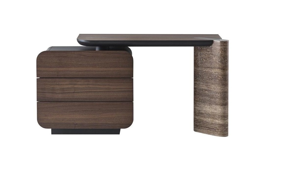 JVmoebel Schminktisch Schminktisch Set Modern Braun Stilvoll Spiegel Hocker Frisiertisch (3-St), Made in Europa