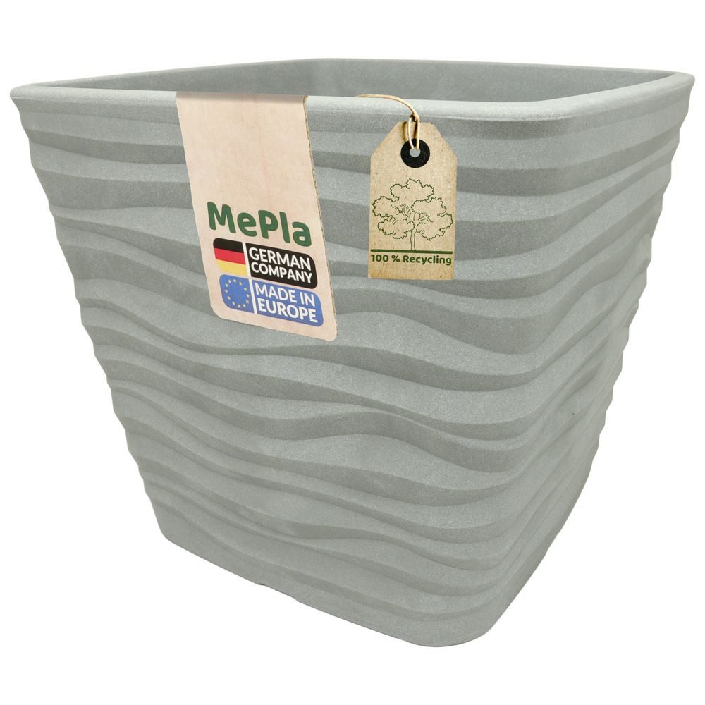 Heimwerkercenter Blumentopf MePla Quadrat Blumentopf Bolzano 27x27cm, Grau, frostfester Kunstoff