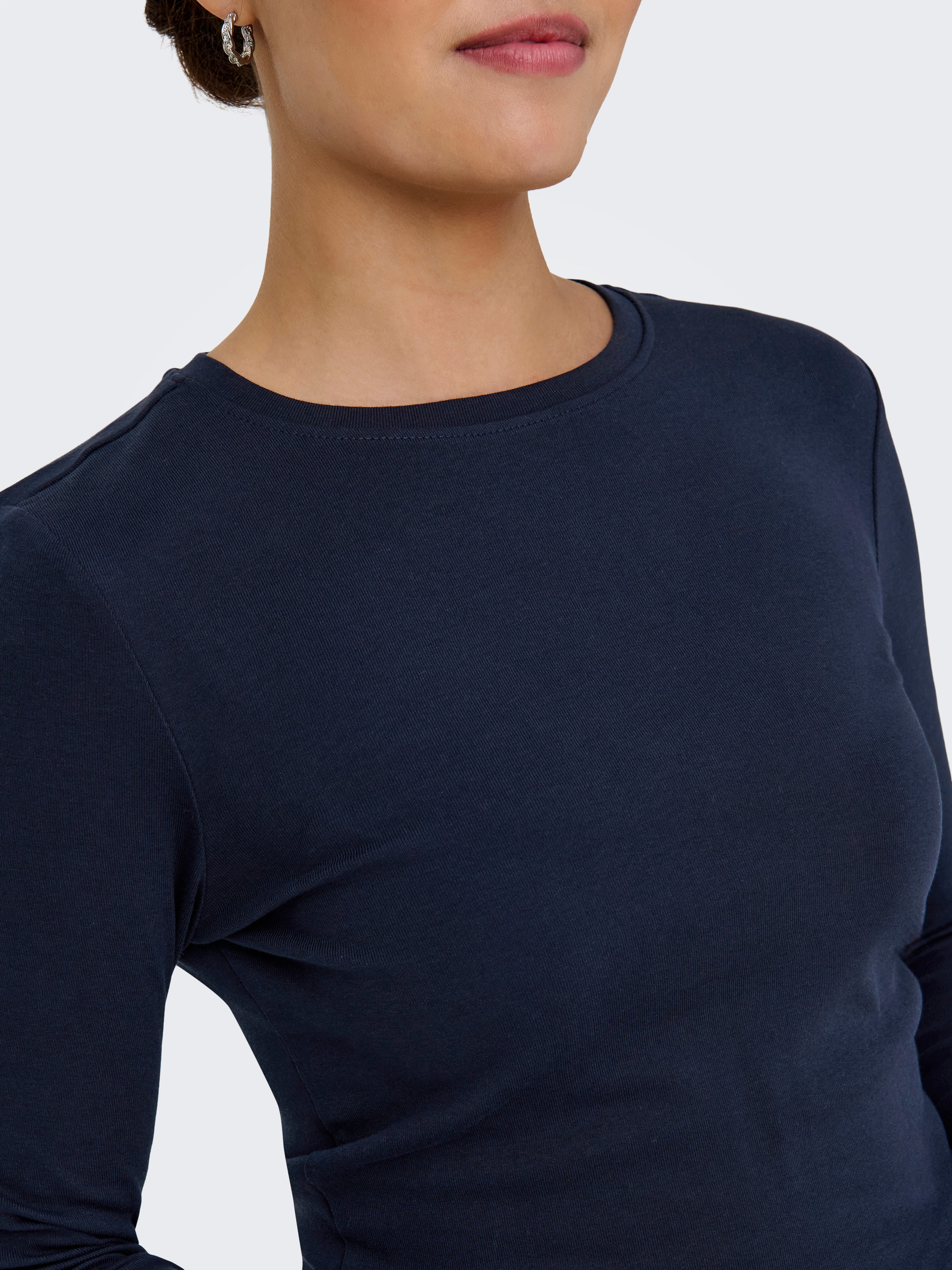 ONLY Langarmshirt ONLRILEY O-NECK L/S TOP JRS Baumwollmischung