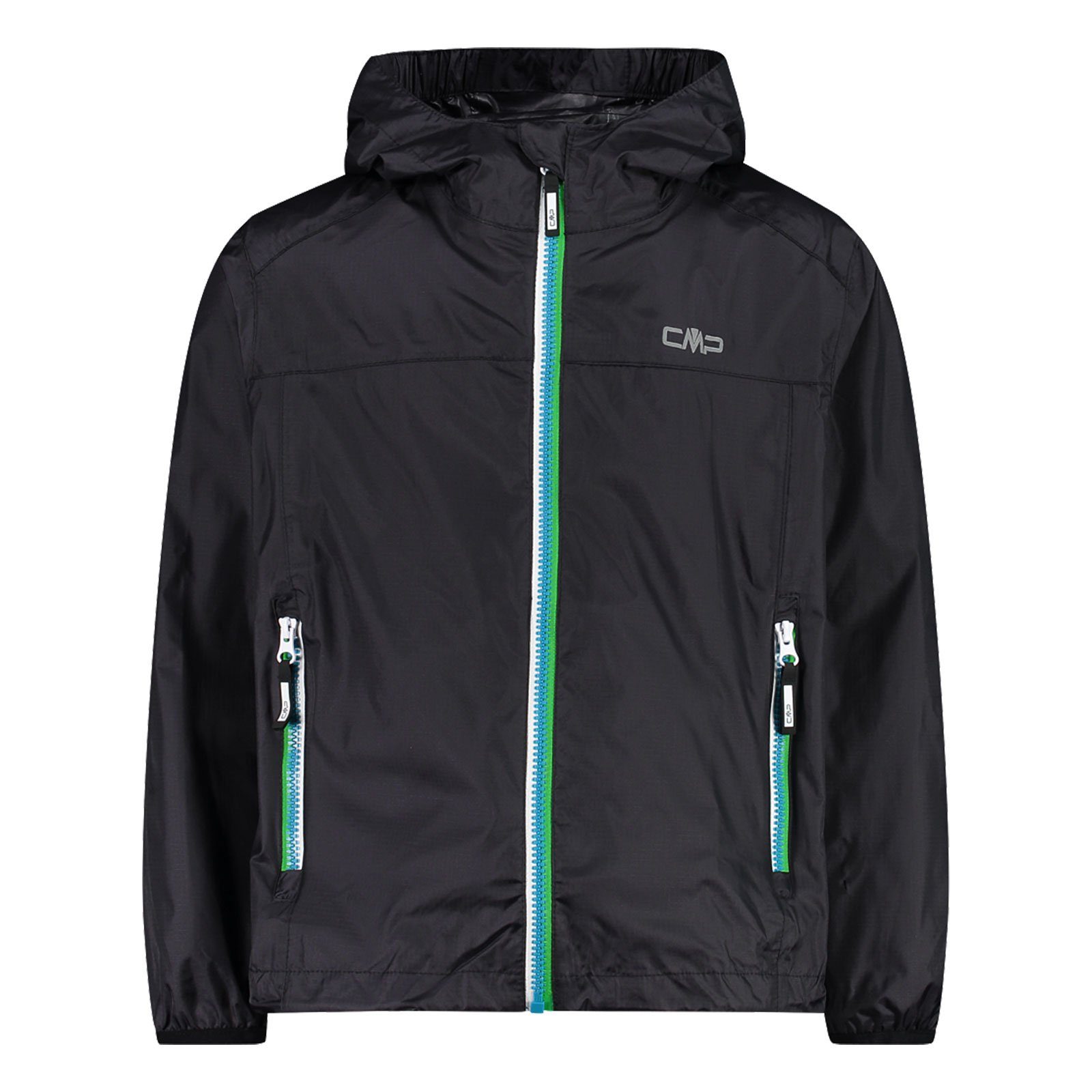CMP Regenjacke Kid Rain Fix Hood Jacket mit passendem Beutel zum Verstauen U423 antracite