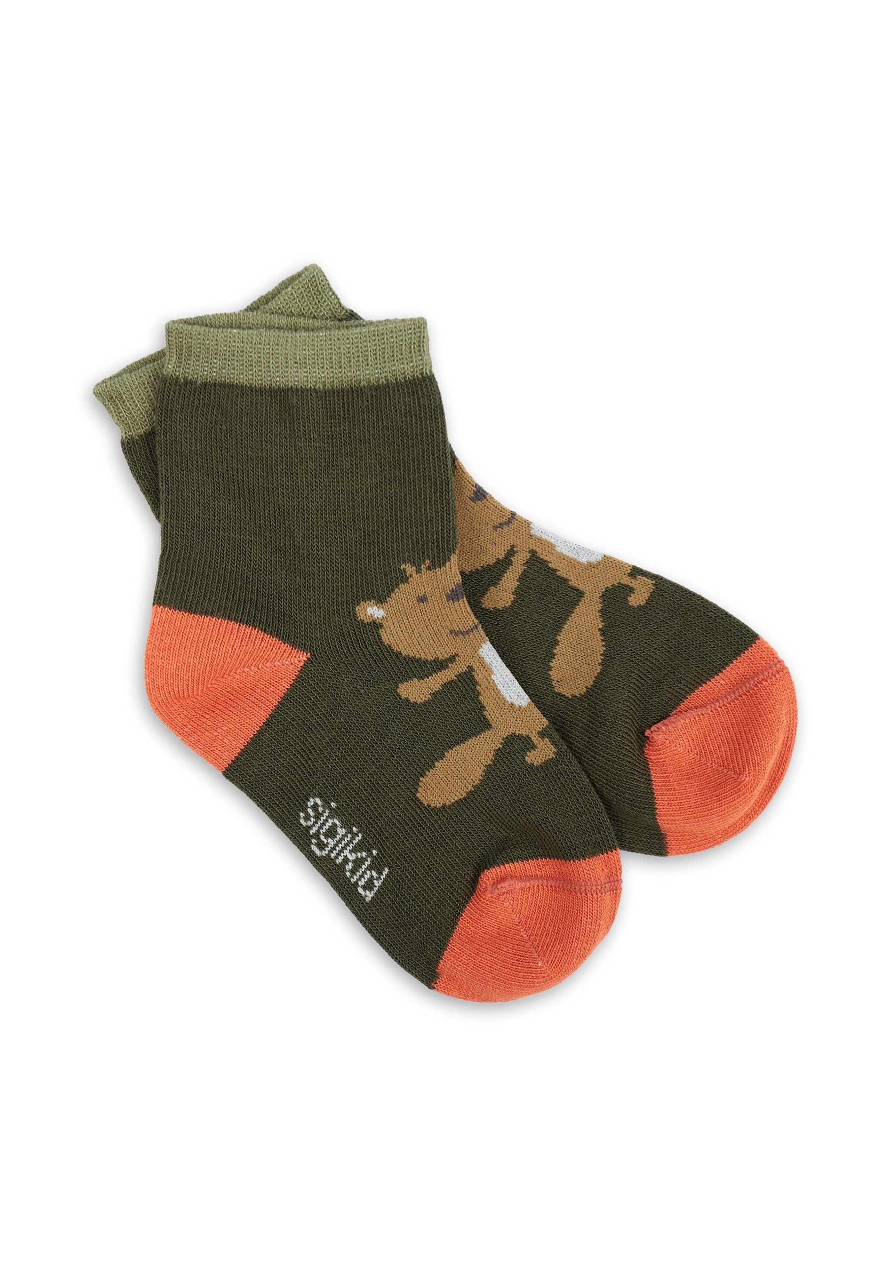 Socken Baby Sigikid Set Socken mit Socken Paar (3-Paar) rot/grün 3
