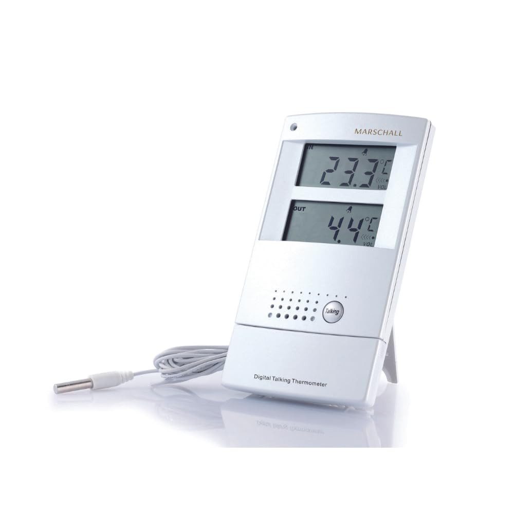 Marschall Versand Gartenthermometer Sprechendes Innen- und Außen-Thermometer mit verbesserten Sensoren