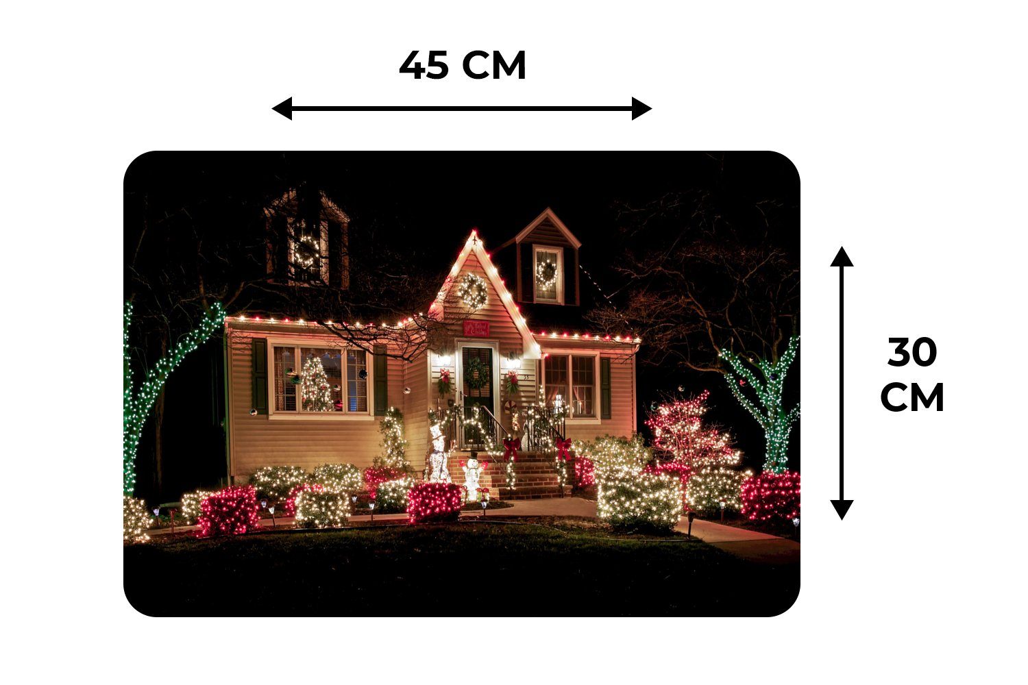 MuchoWow, Weihnachten Weihnachtsbeleuchtung, Platzset, Platzmatte, Platzdecken, (6-St), Tischmatten, - - Weihnachtsschmuck Schmutzabweisend Platzset,