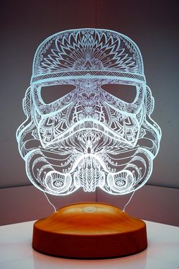 Geschenkelampe LED Nachttischlampe Star Wars Stormtrooper 3D Nachtlicht Geschenk für Jungen, Leuchte 7 Farben fest integriert, Star Wars Geschenkartikel, Geburtstagsgeschenk für Freunde, Fanartikel, Star Wars Fans