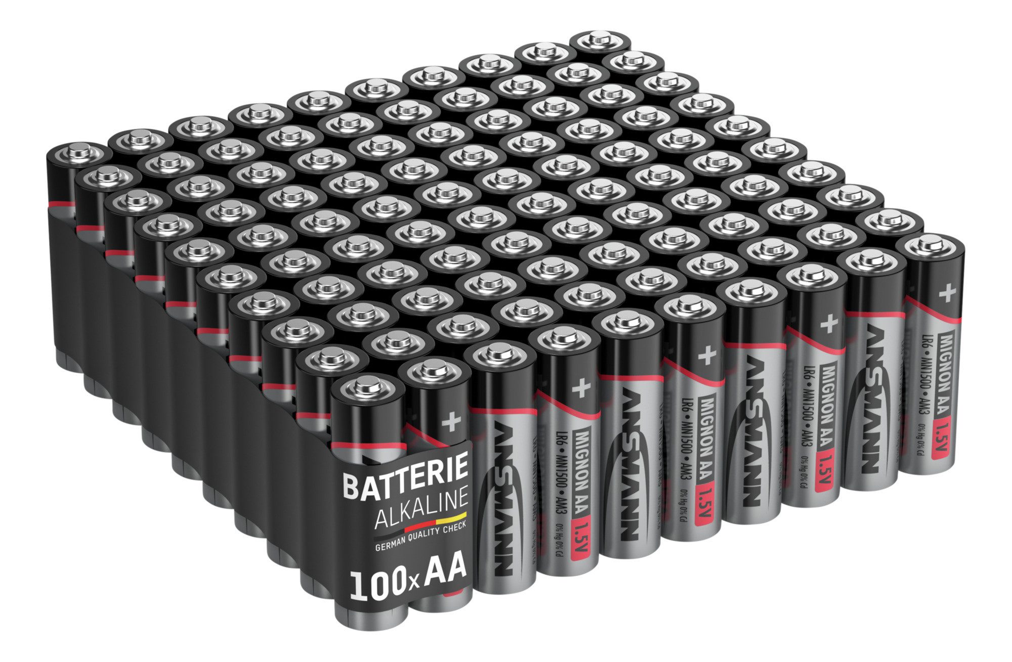 ANSMANN AG Alkaline Batterie Mignon AA 1,5V, 100 Stück Batterie