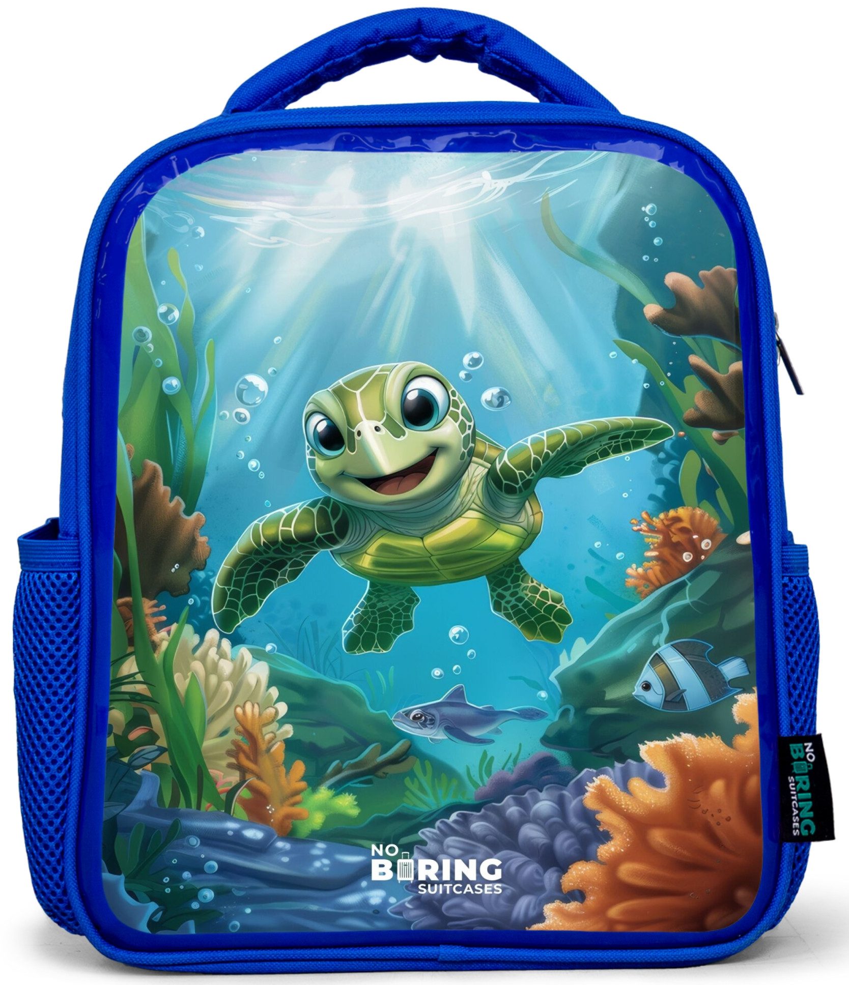 Rucksack Blau - Schildkröte in bunter Unterwasserwelt