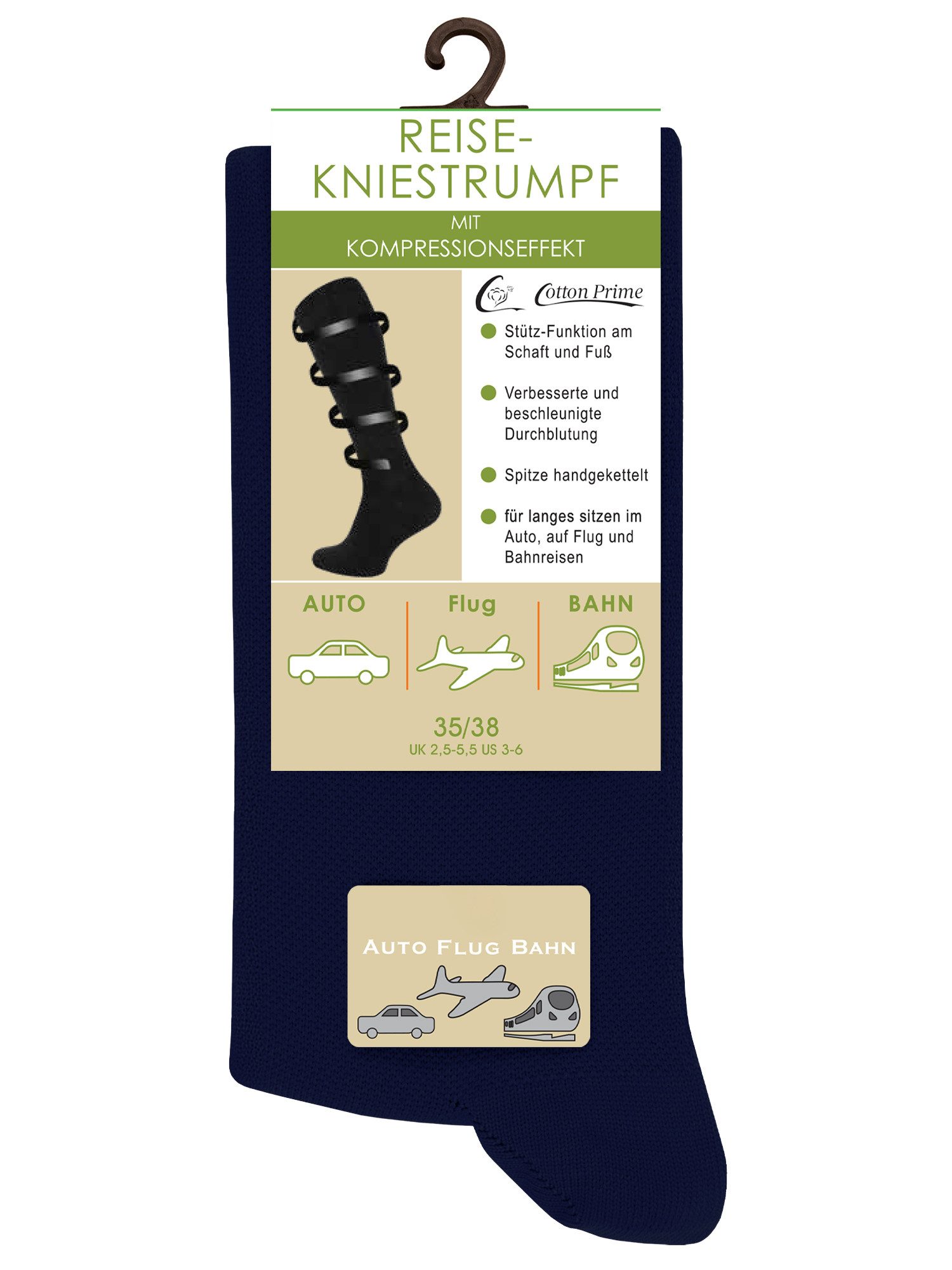Cotton Prime® Kniestrümpfe Kompressionsstrümpfe mit Kompressionseffekt – Bild 2 von 4