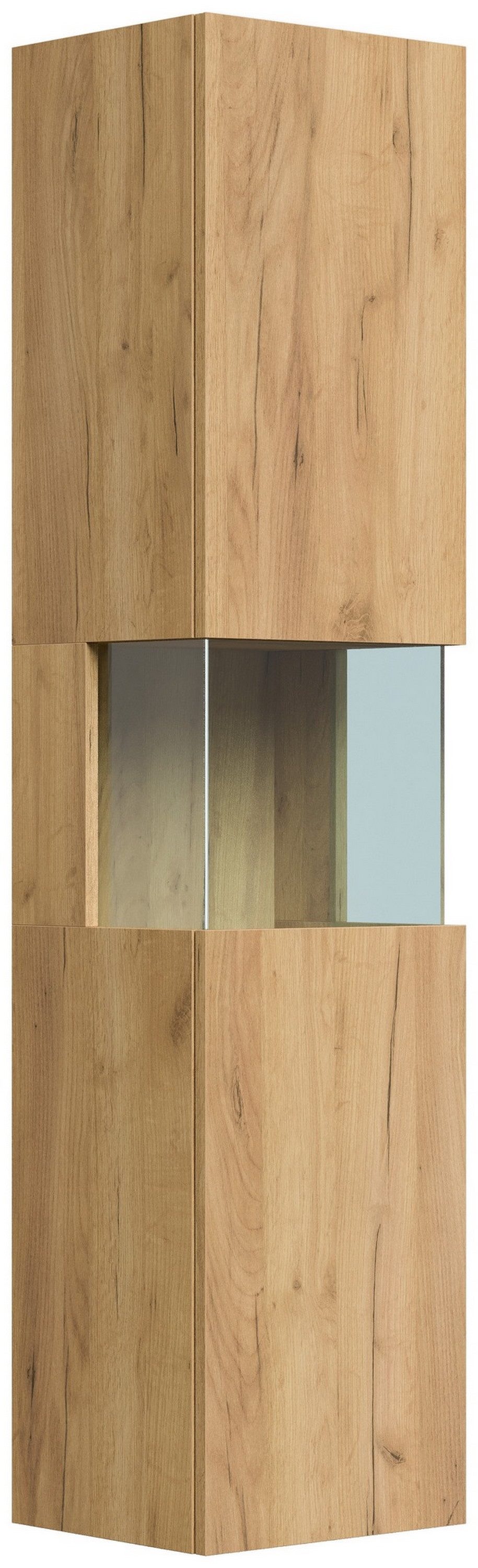 Posseik Hochschrank Badezimmer Hochschrank "Limes 150cm" Glaselement Eiche Gold