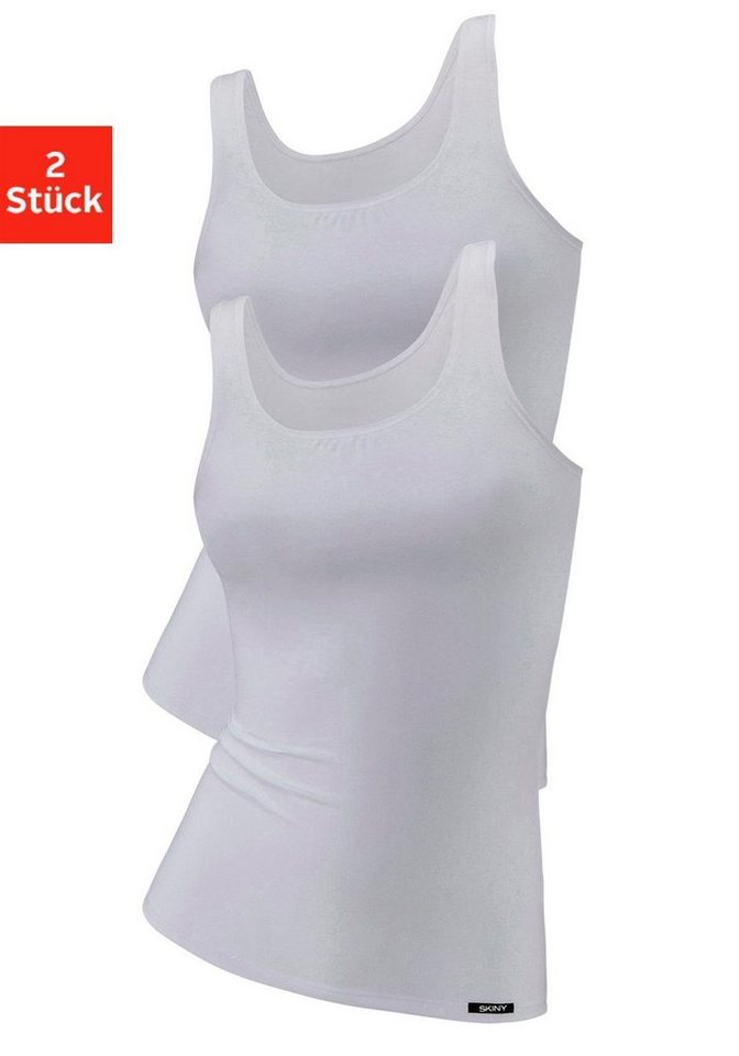 Skiny Unterhemd (Packung, 2-St) mit kleinem Weblabel am Saum, Skiny Tanktop  »Advantage Cotton« im 2er-Pack