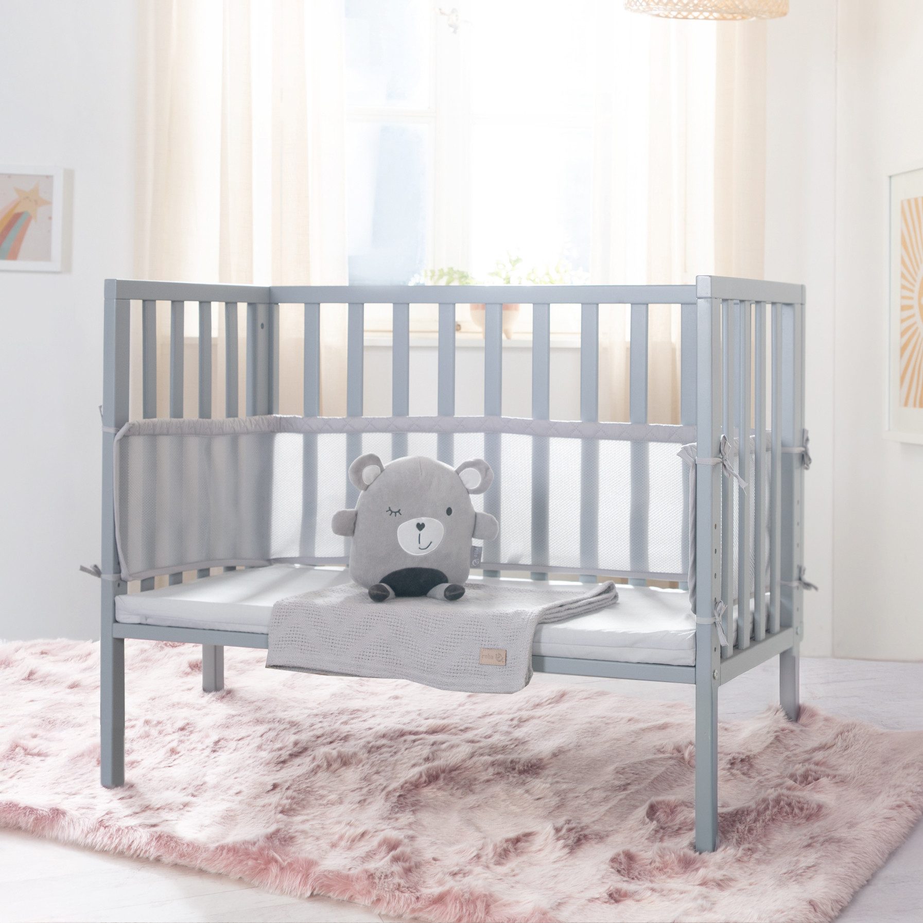 roba® Beistellbett 2 in 1 Bett, inkl. Matratze, Nestchen & Barriere