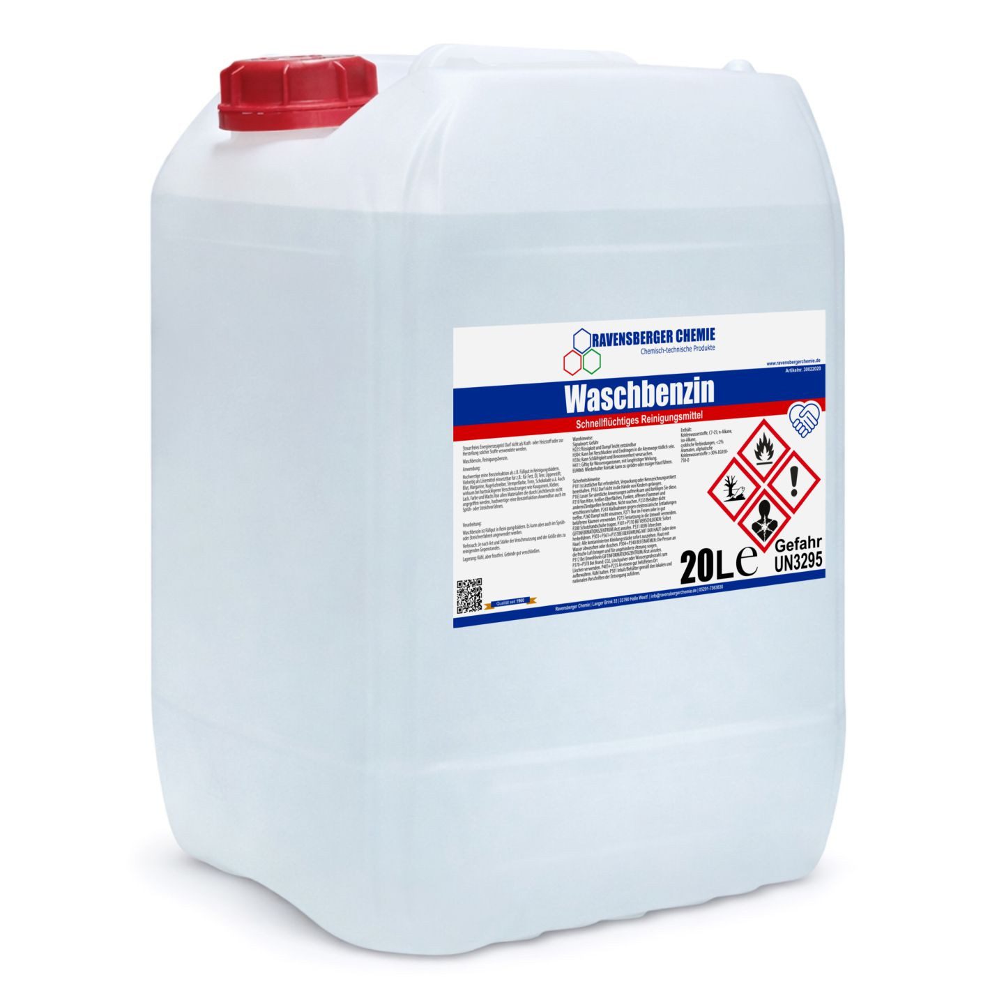 Ravensberger Chemie Waschbenzin 20 Liter Kanister Reinigungsalkohol (20 Liter Kanister von Ravensberger Chemie - Waschbenzin 20L – Starker Fettlöser für Werkstatt & Industrie)