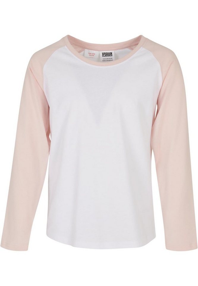 URBAN CLASSICS Kurzarmshirt Kinder Girls Contrast Raglan Longsleeve (1-tlg),  Stylisches T-Shirt aus angenehmer Baumwollmischung