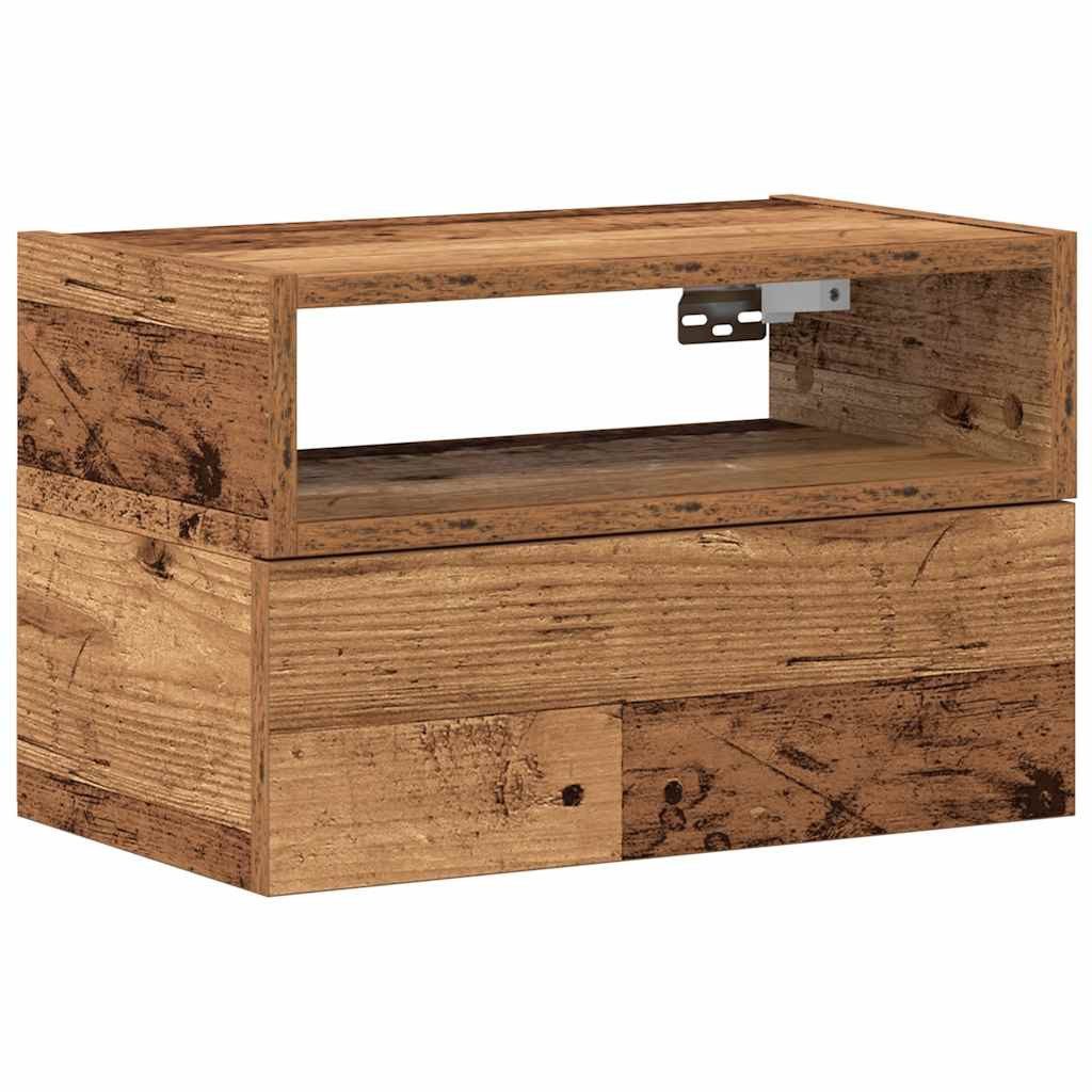 vidaXL Nachttisch Wand-Nachttisch Altholz-Optik 45x26x28,5 cm günstig online kaufen