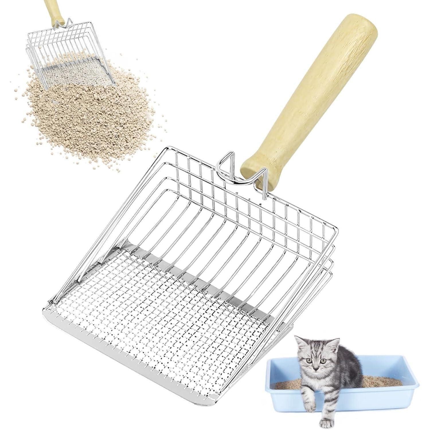 LuxusKollektion Katzenstreu Katzenstreuschaufel Metall Langgriff 2 Arten von Filtrationszonen