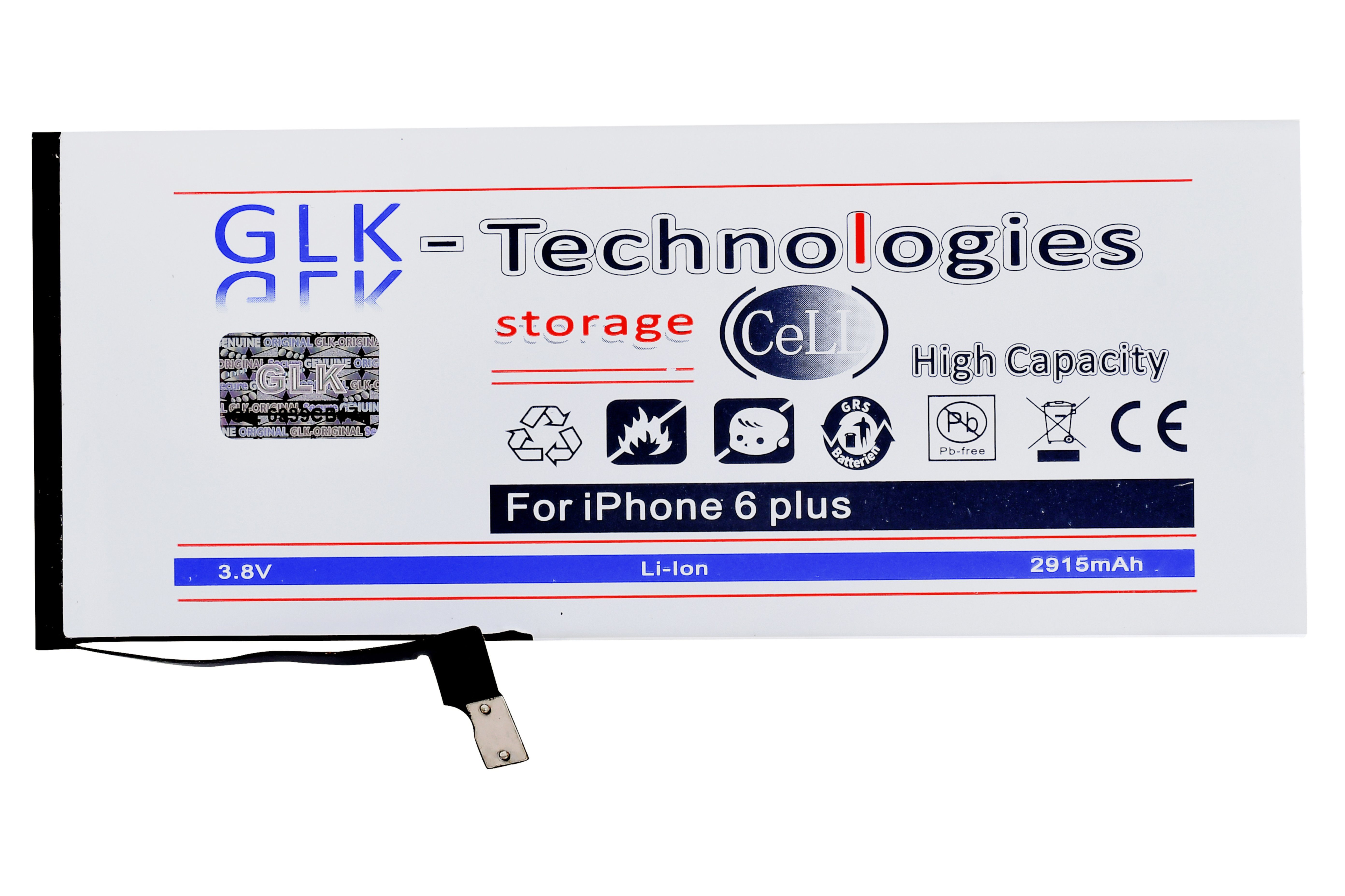 iPhone Öffnungswerkzeug Ersatz mit mit V) Verbesserter GLK-Technologies 2915 Akku Smartphone-Akku mAh 6 (3,83 kompatibel Plus