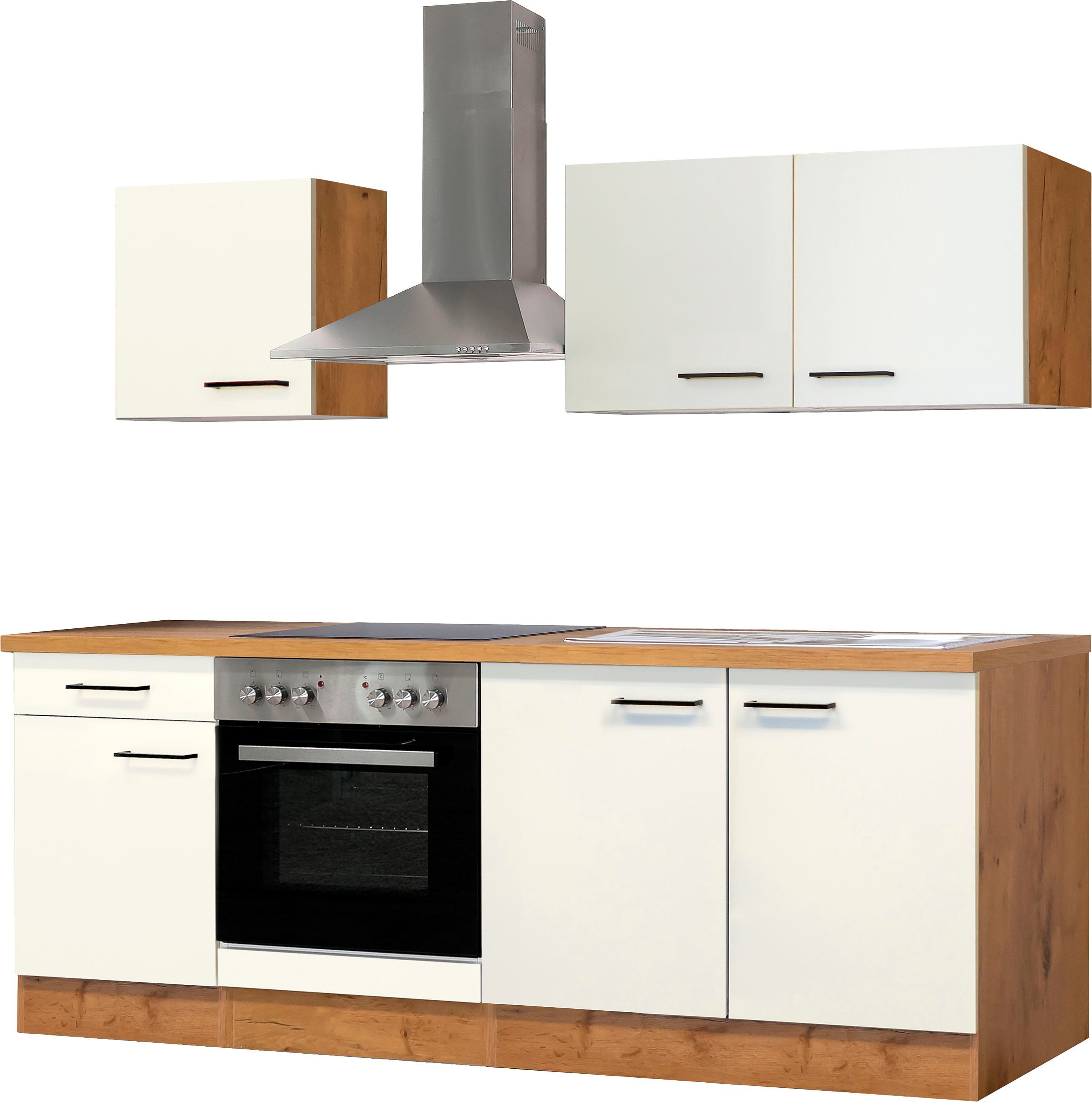 Flex-Well Küchenzeile Vintea, wahlweise mit E-Geräten, Gesamtbreite 210 cm