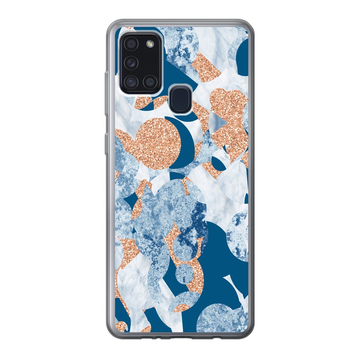 Handyhülle für Samsung Galaxy A21s Marmor - Geometrische Formen - Glitter