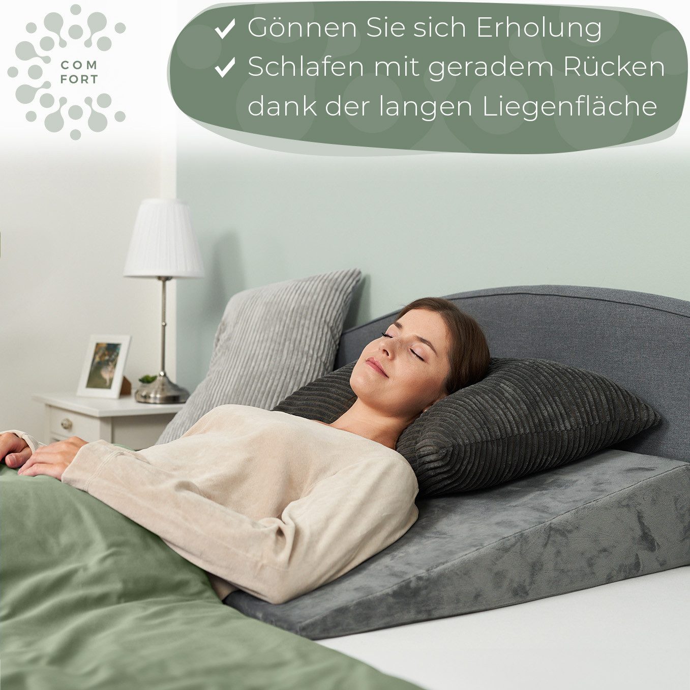 Well B4 Keilkissen für Bett und Couch, Matratzenkeil [mit 2 Liegezonen], Rü günstig online kaufen