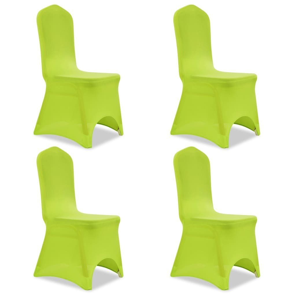 vidaXL Hussen-Set Stretch Stuhlbezug 4 Stück Grün