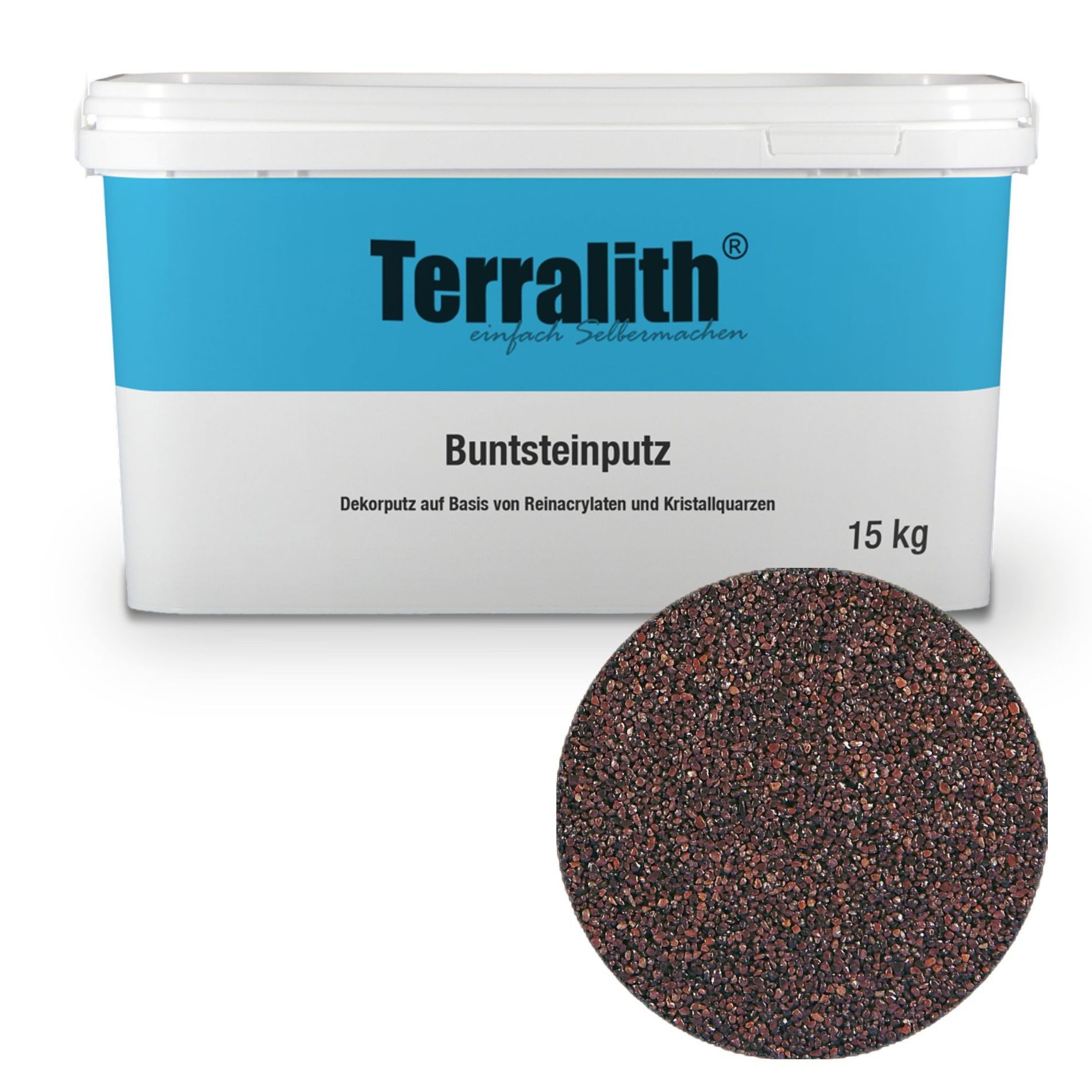 Terralith® Kunstharzputz Buntsteinputz Mosaikputz 2mm -15 kg- BSP57 (Eimer, Verarbeitungsfertig) Dekorationsputz aus Marmor-Granulat bzw. eingefärbter Körnung
