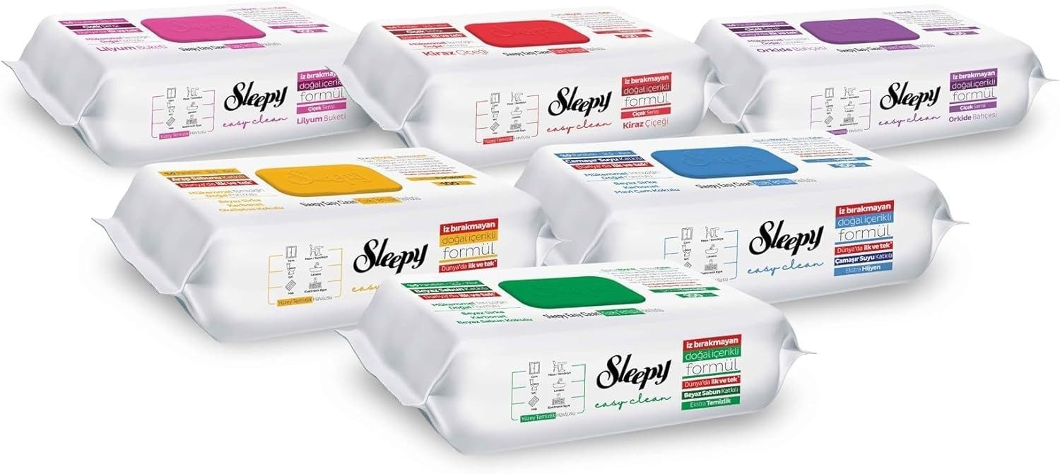 Uzman Sleepy Easy Clean im Set Reinigungstücher Feuchttücher Reinigung Reinigungstücher (Fusselfrei – hinterlässt keine Rückstände, Reißfest, Saugstark)