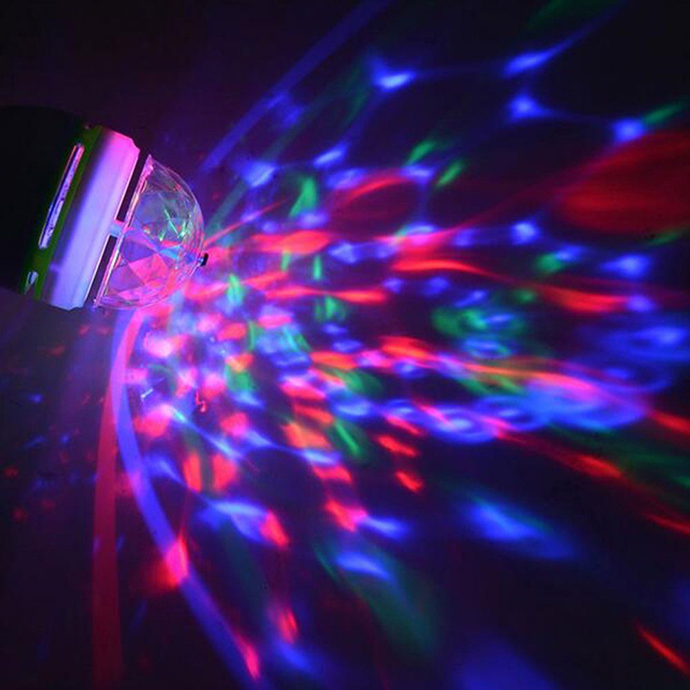 Rosnek LED Discolicht E26/E27 Blau, 3WkleineGröße, Birne Rotierenden RGB,Rotierenden,Bühne Rot, Club Grün, Glühbirne, Party LED
