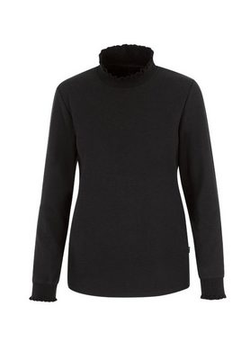 Trigema Sweatshirt TRIGEMA Stehkragen Pullover mit Rüschen