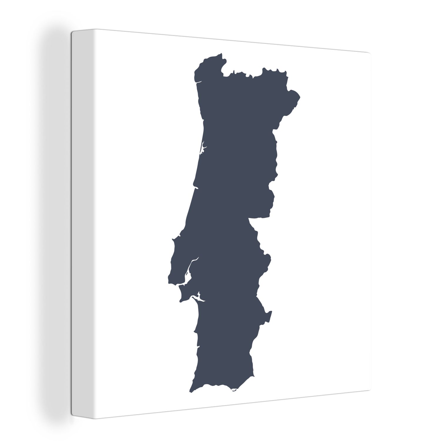 OneMillionCanvasses® Leinwandbild Illustration von Portugal in einer dunklen Farbe, (1 St), Leinwand Bilder für Wohnzimmer Schlafzimmer