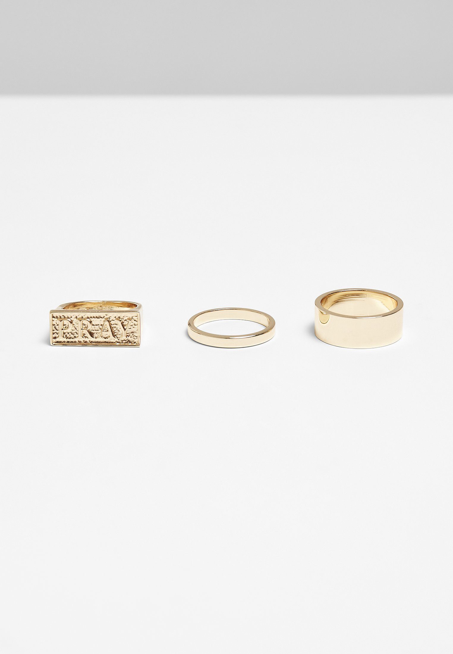 Mister Tee MisterTee Ring-Set Accessories Pray Ring Set gold