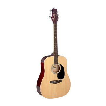 Stagg Konzertgitarre SA20D NAT Natur Dreadnought Akustikgitarre mit Decke aus Lindenholz