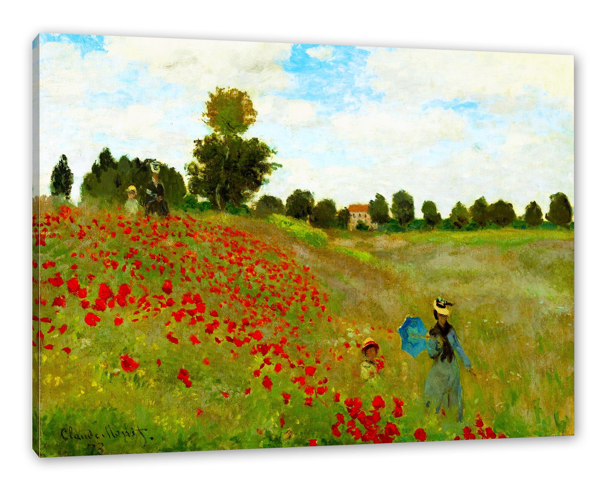 Pixxprint Leinwandbild Claude Monet - Felder günstig online kaufen